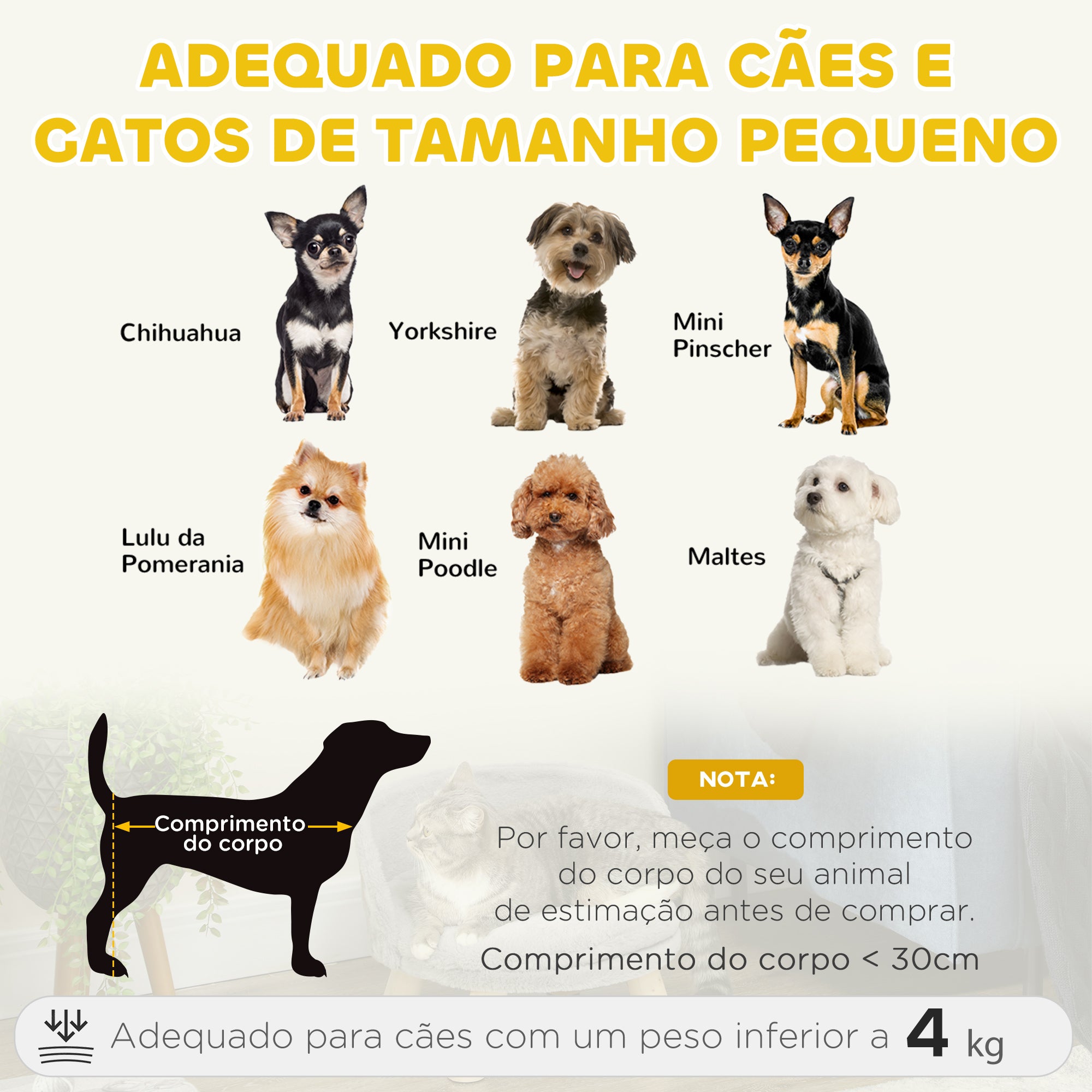 Cama Elevada para Cães Mini Ø40,5x33 cm Cinza