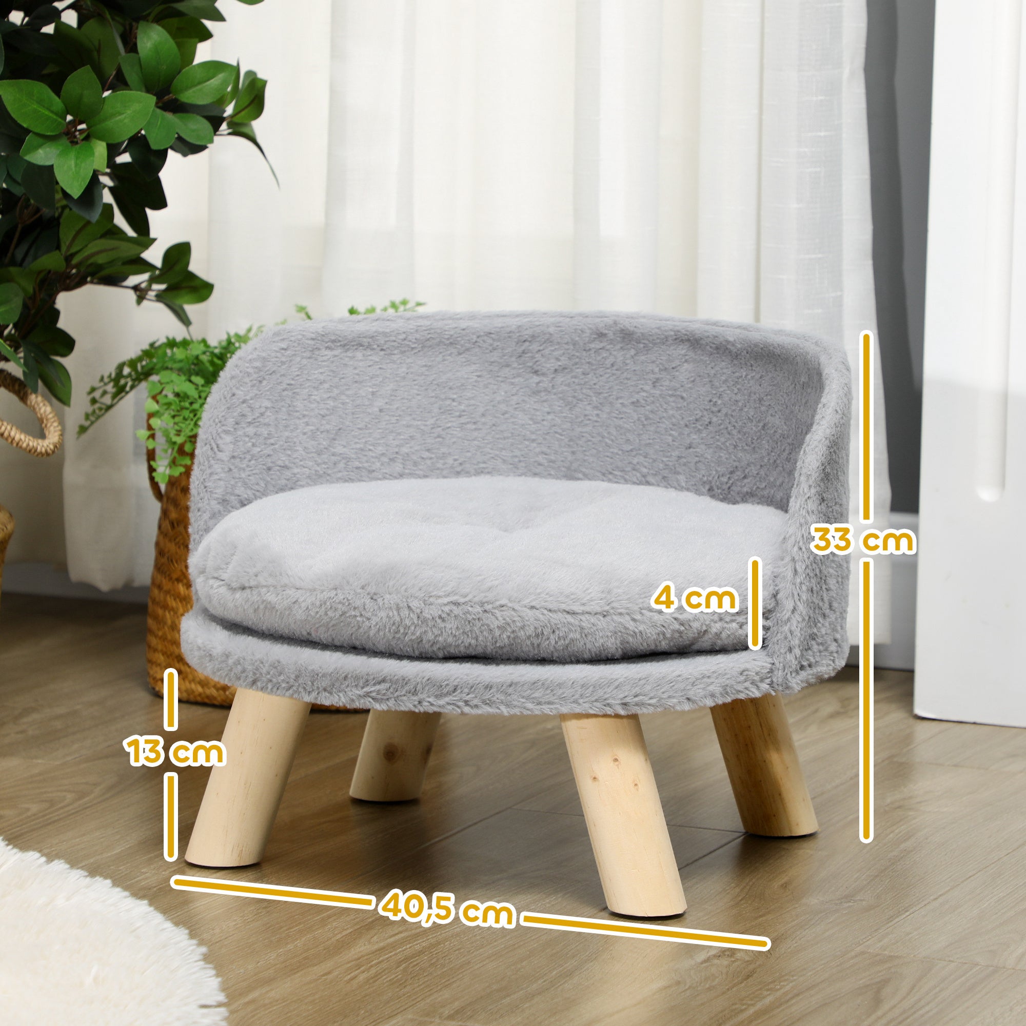 Cama Elevada para Cães Mini Ø40,5x33 cm Cinza