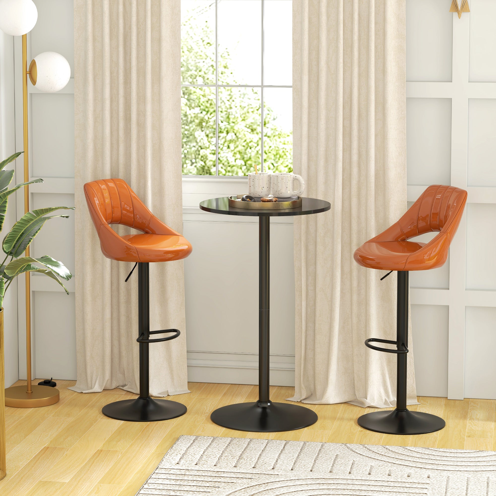 Mesa de Bar Redonda Moderna Ø60x102 cm - Cor Preto
