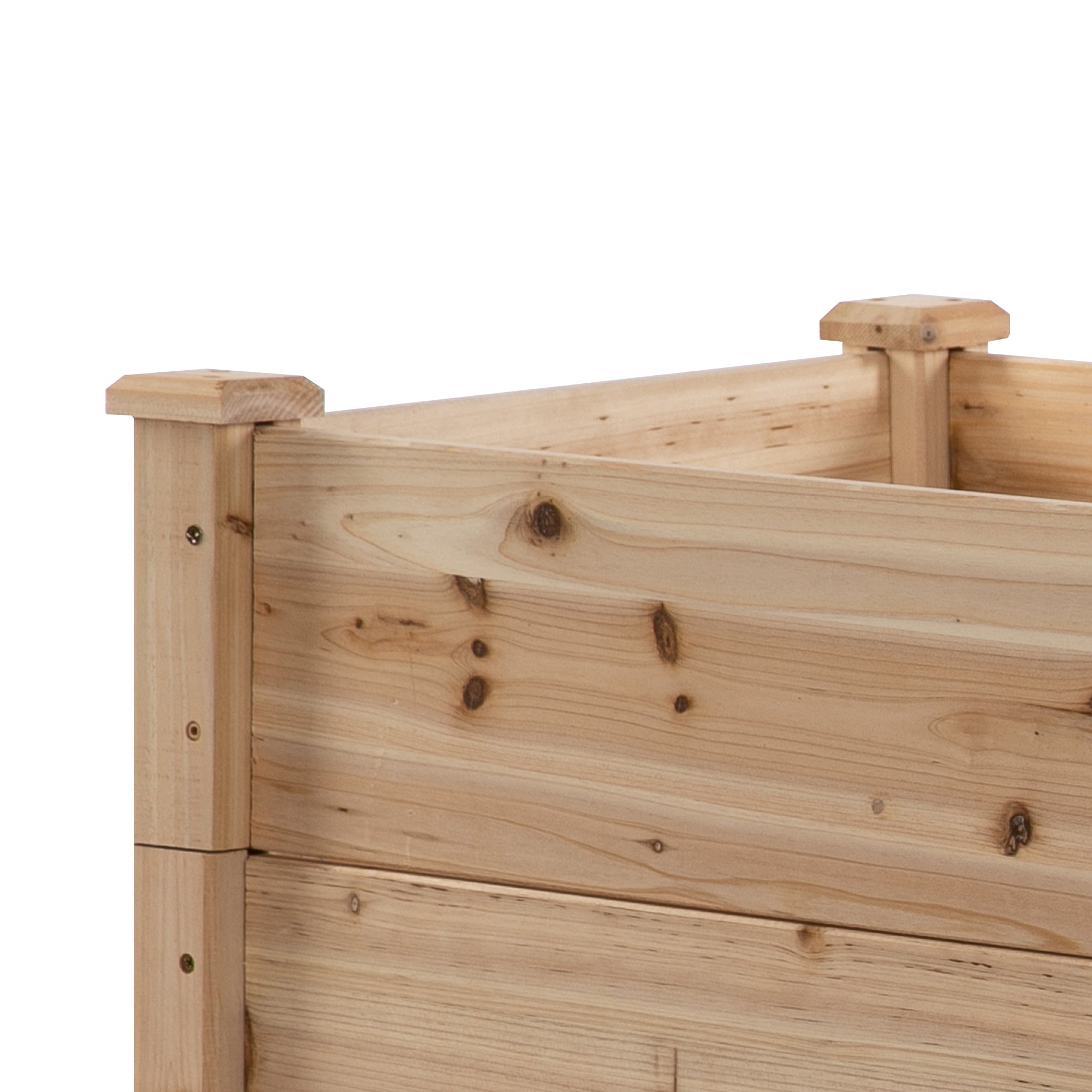 Caixa de Plantio de Jardim em Madeira – 120x120x56 cm – Cor Natural