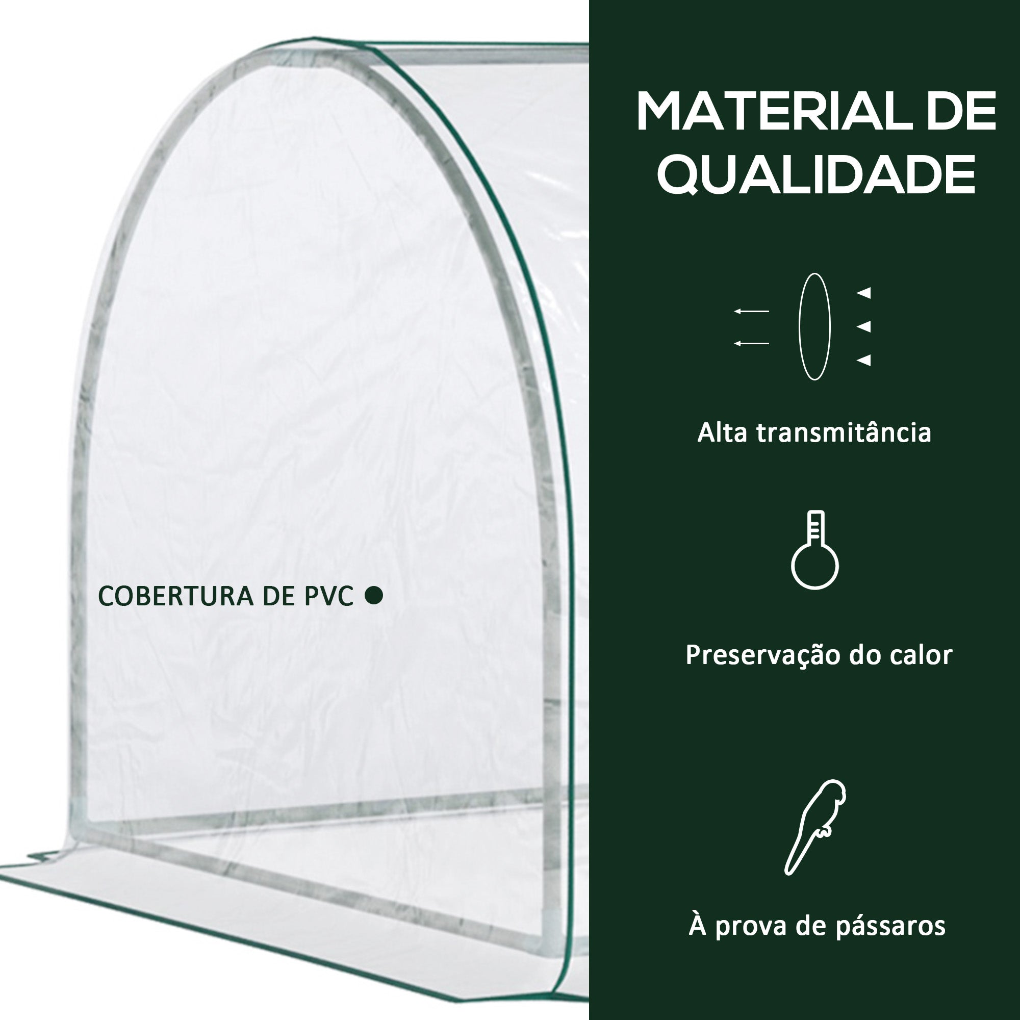 Estufa para Jardim Terraço 250x100x80 cm Transparente