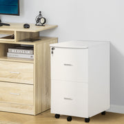Bloco de Gavetas de Escritório Móvel Auxiliar – 43x45x72cm – Branco – MDF e Melamina