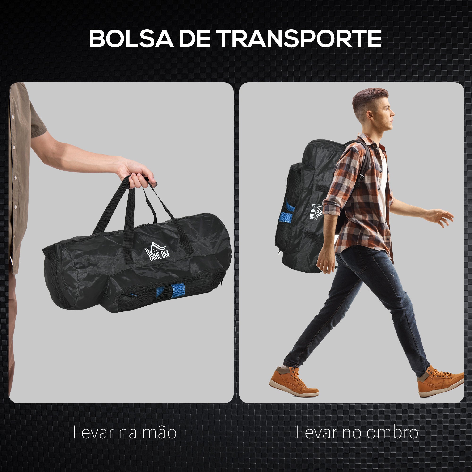 Saco de Boxe Profissional – Ø25 x 102 cm – Azul – Couro PU