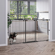 Barreira de Segurança para Animais de Estimação – 206x90 cm – Cor Preto – Aço e Plástico PA6
