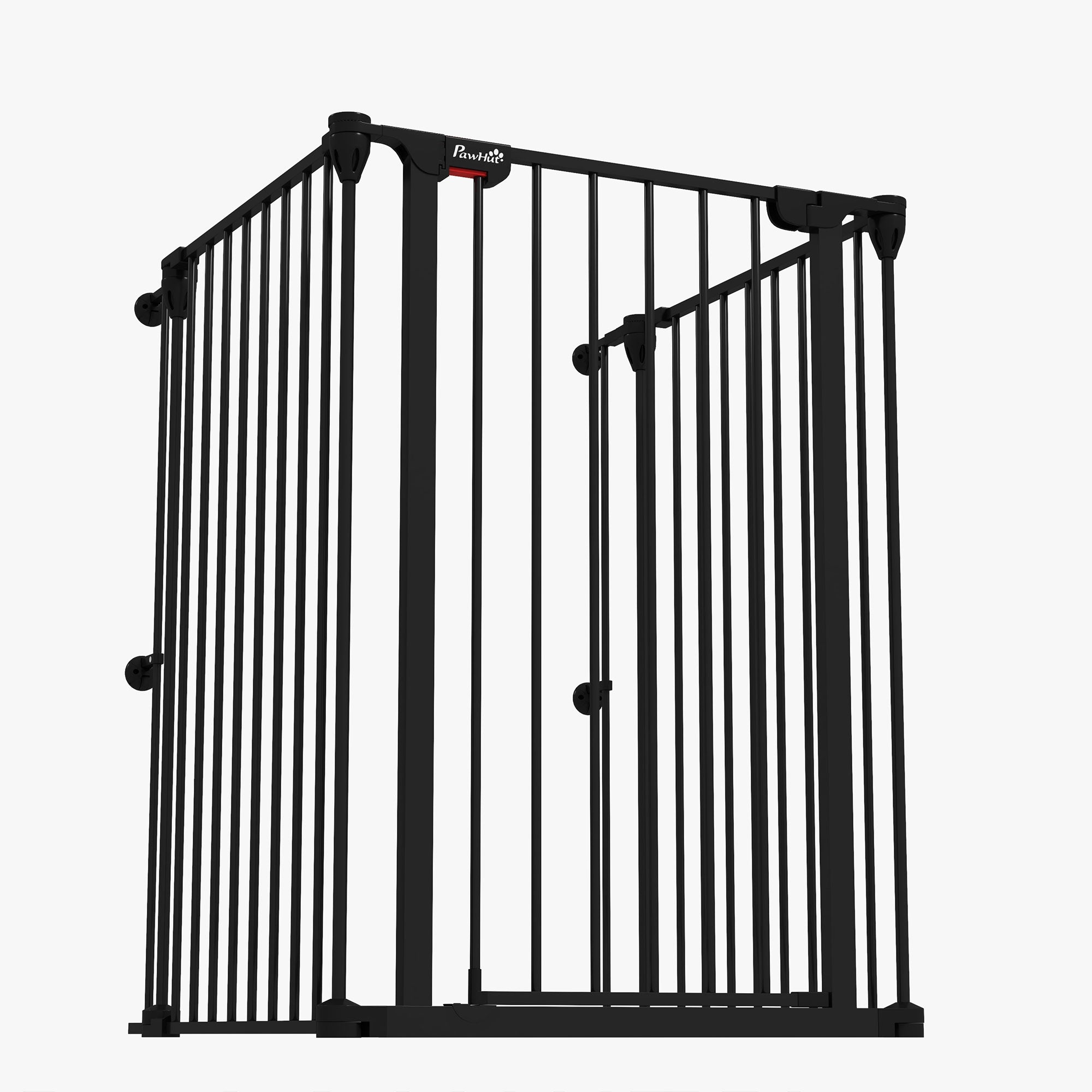 Barreira de Segurança para Animais de Estimação – 206x90 cm – Cor Preto – Aço e Plástico PA6