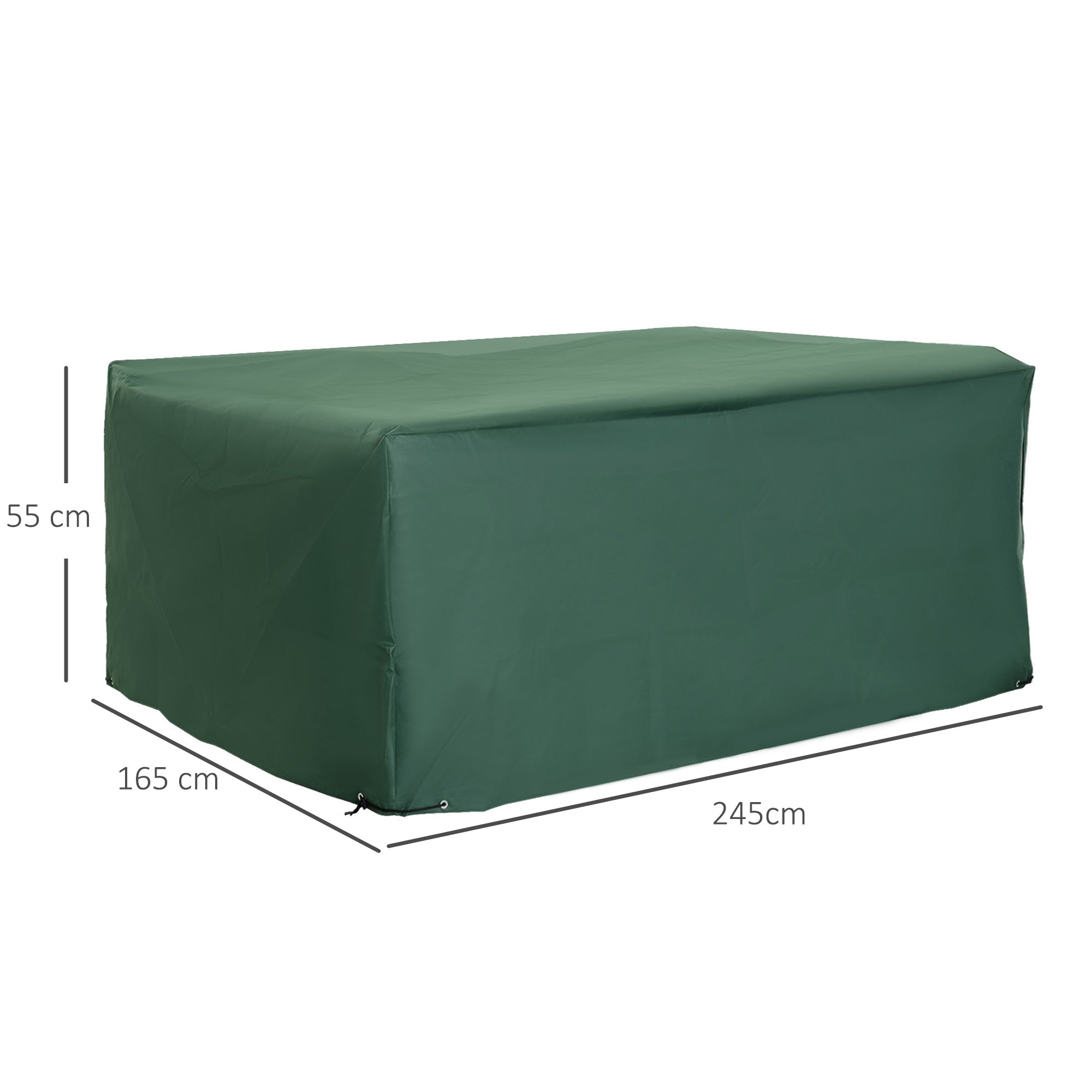 Capa Protetora para Móveis de Jardim – 245x165x55cm – Verde – Tecido Oxford