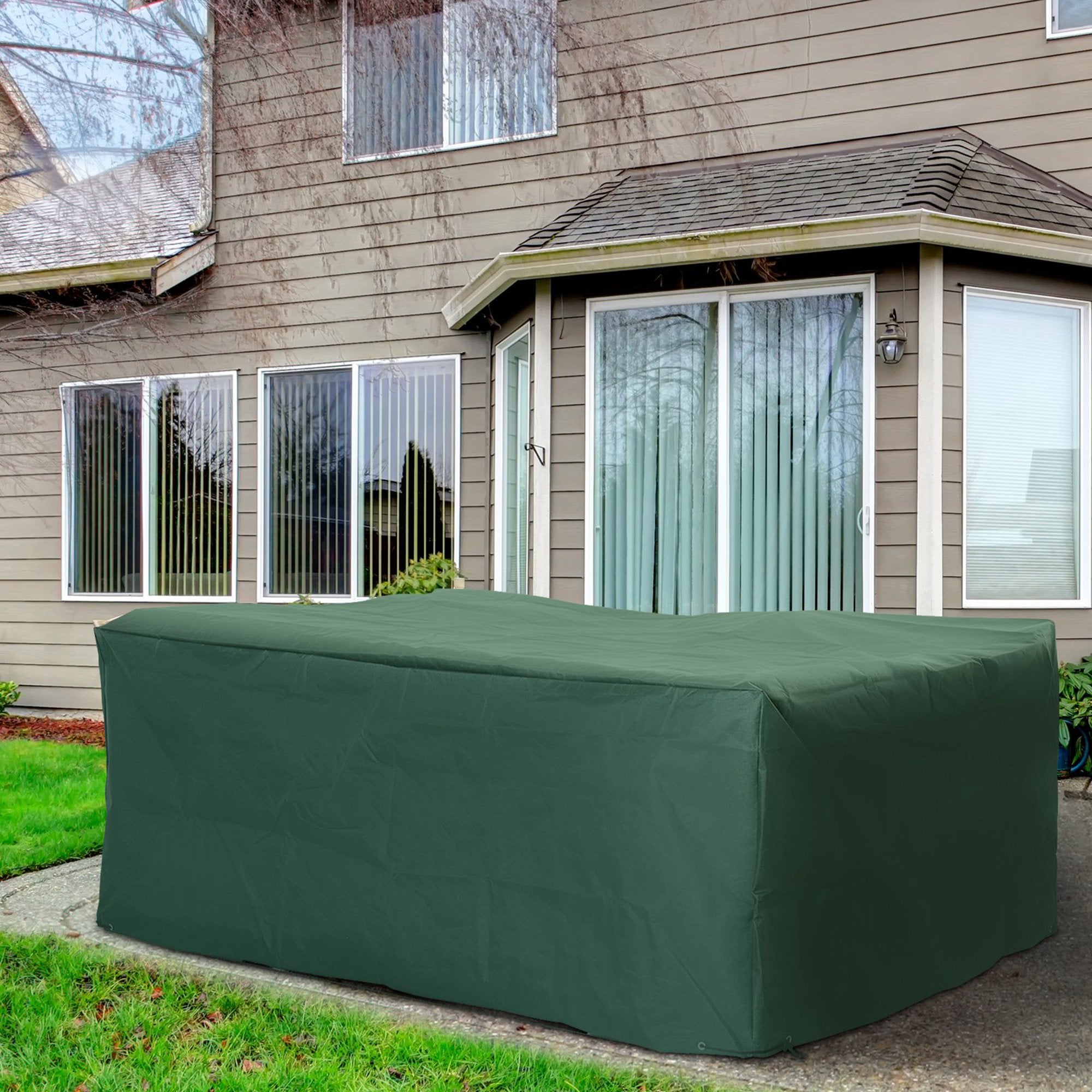 Capa Protetora para Móveis de Jardim – 245x165x55cm – Verde – Tecido Oxford