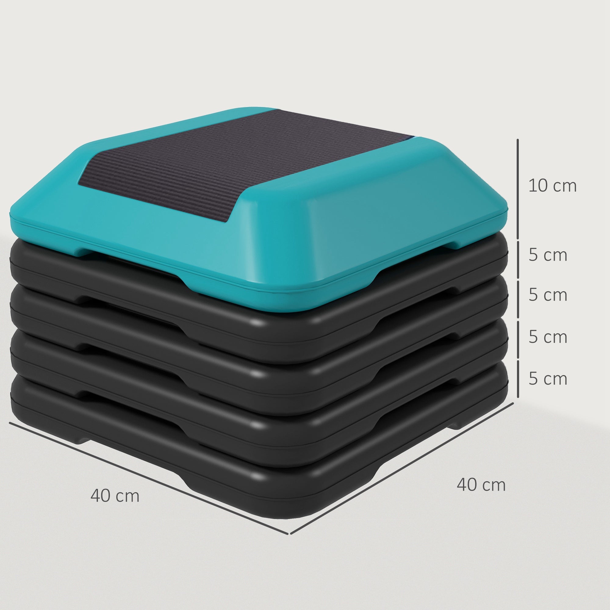 Plataforma Step Aeróbico Antideslizante Azul 40x40x30 cm