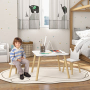 Conjunto de Mesa e Cadeiras Infantis Coroa Branca 60x60x44 cm