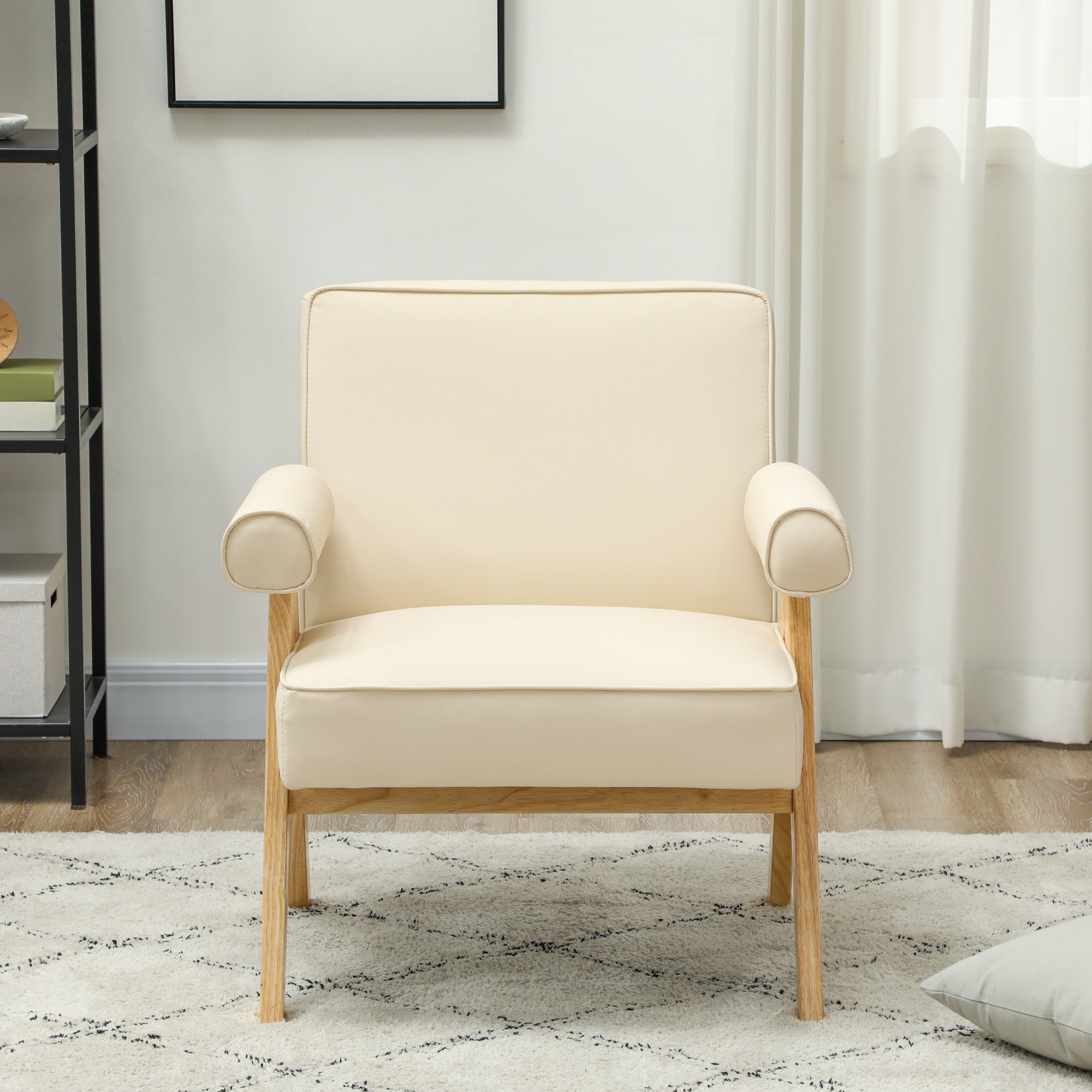 Poltrona Estofada Creme 73x70x80 cm