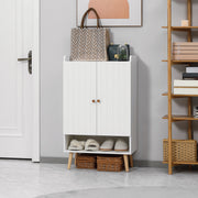 Sapateira – 60x33x100cm – Branco e Madeira