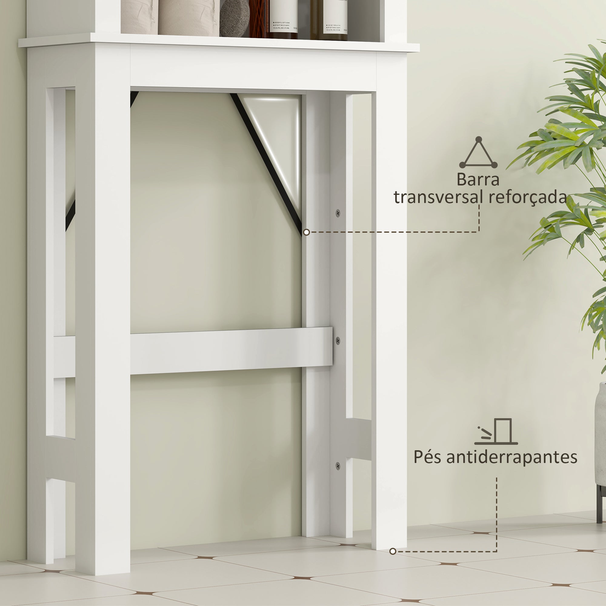 Móvel sobre Sanita com Porta de Correr Estilo Celeiro 67x25x172 cm - Branco