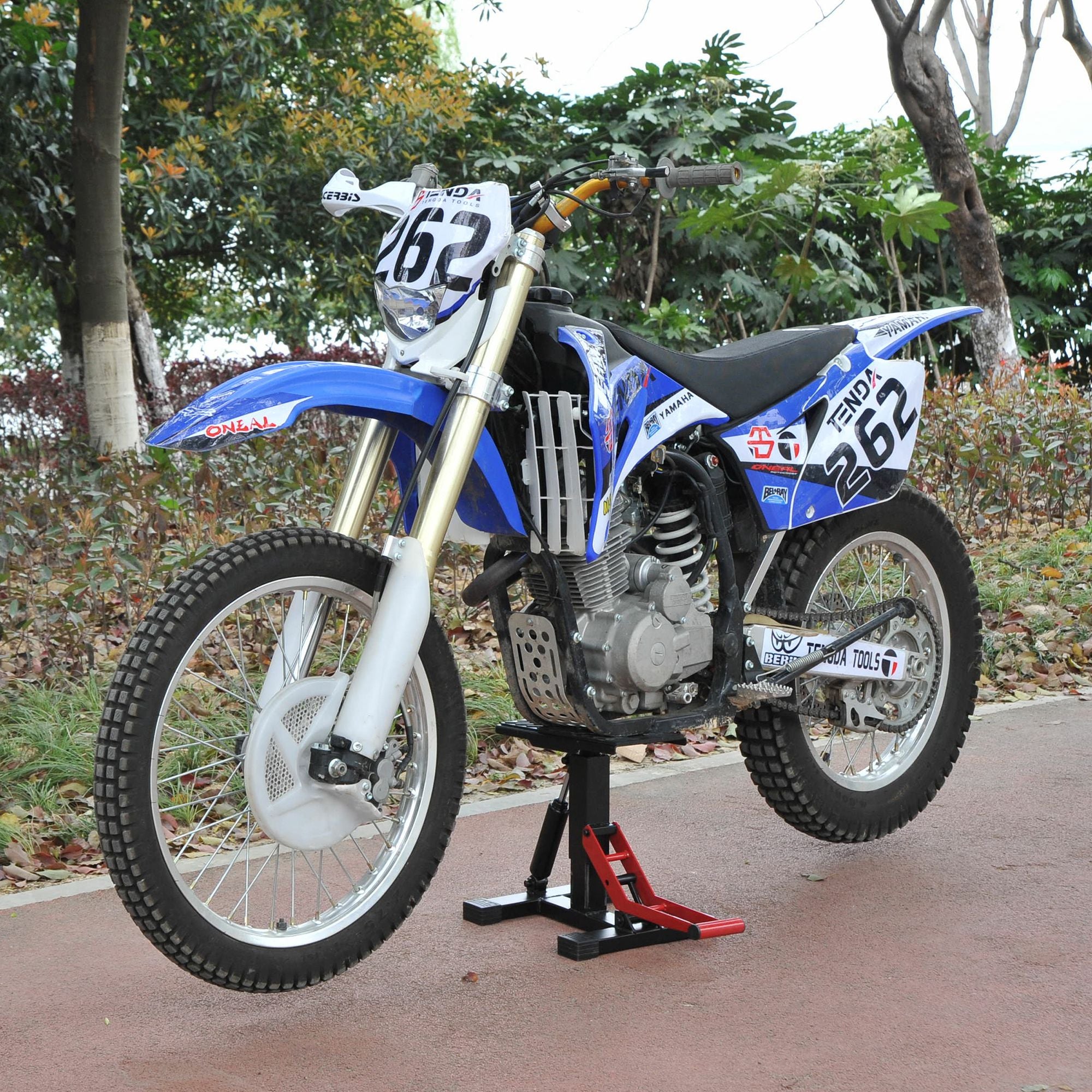 Plataforma Elevadora Universal para Motocicletas 28x17,5x24,5-35,5 cm Preto e Vermelho
