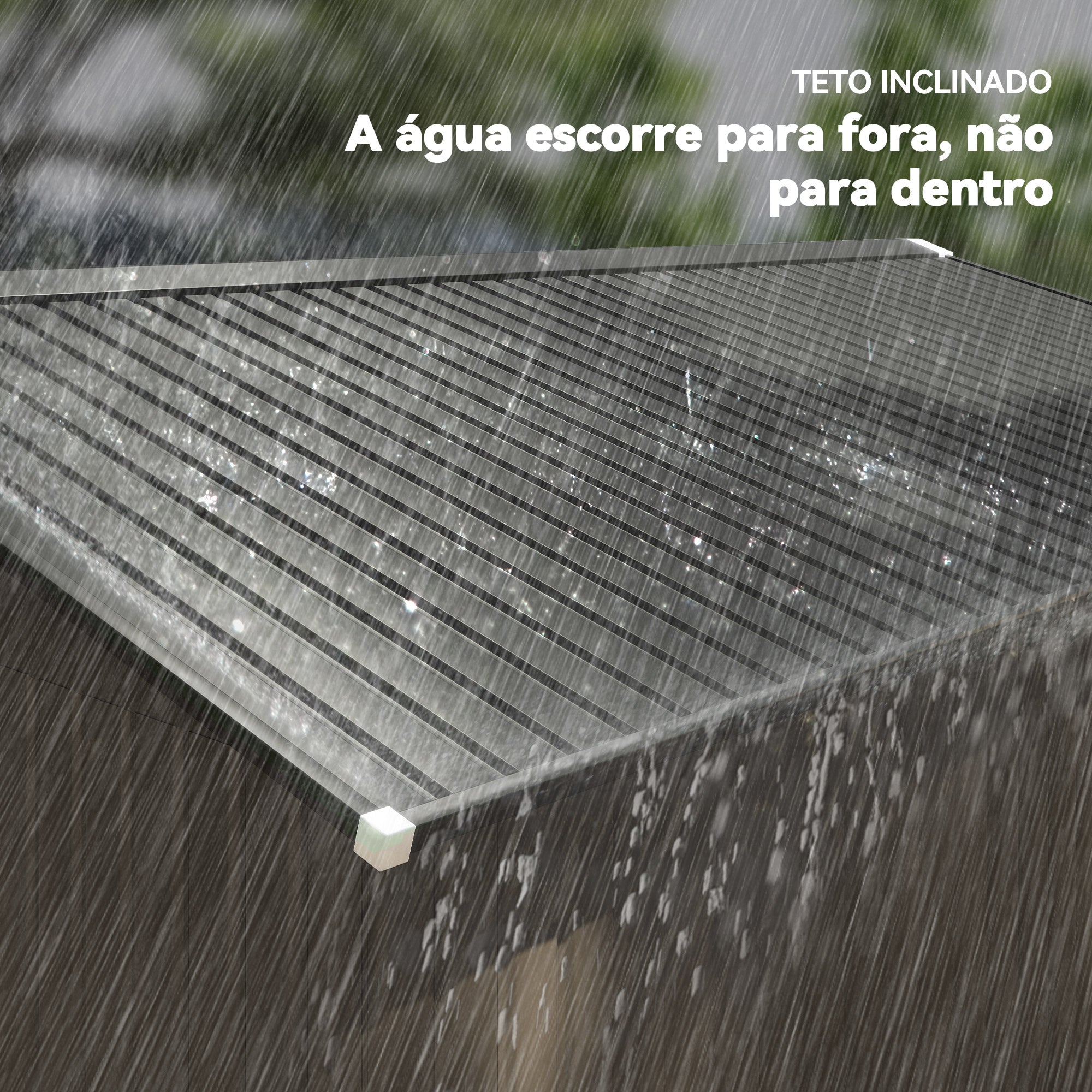 Abrigo de Jardim Metálico – 340x386x200 cm – Marrom – Aço Galvanizado