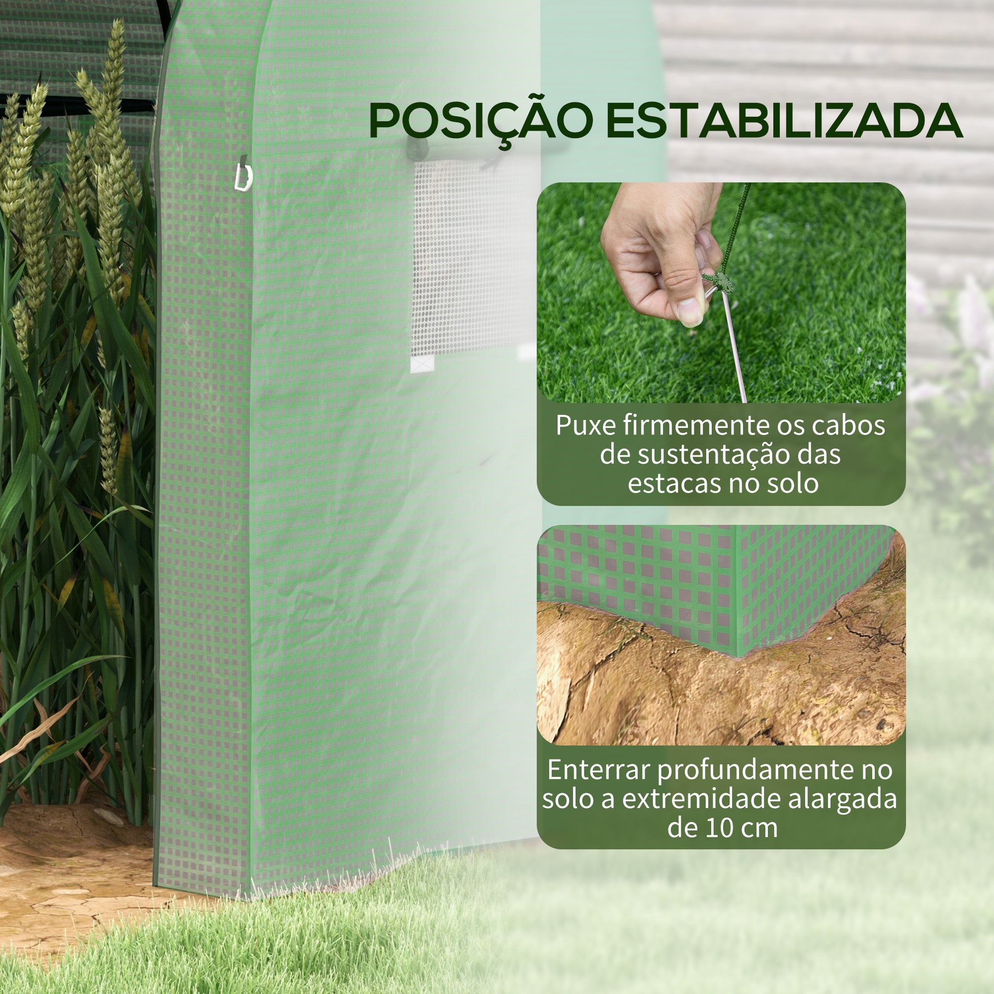 Estufa Resistente Verde 185x94x150 cm para Cultivo de Plantas
