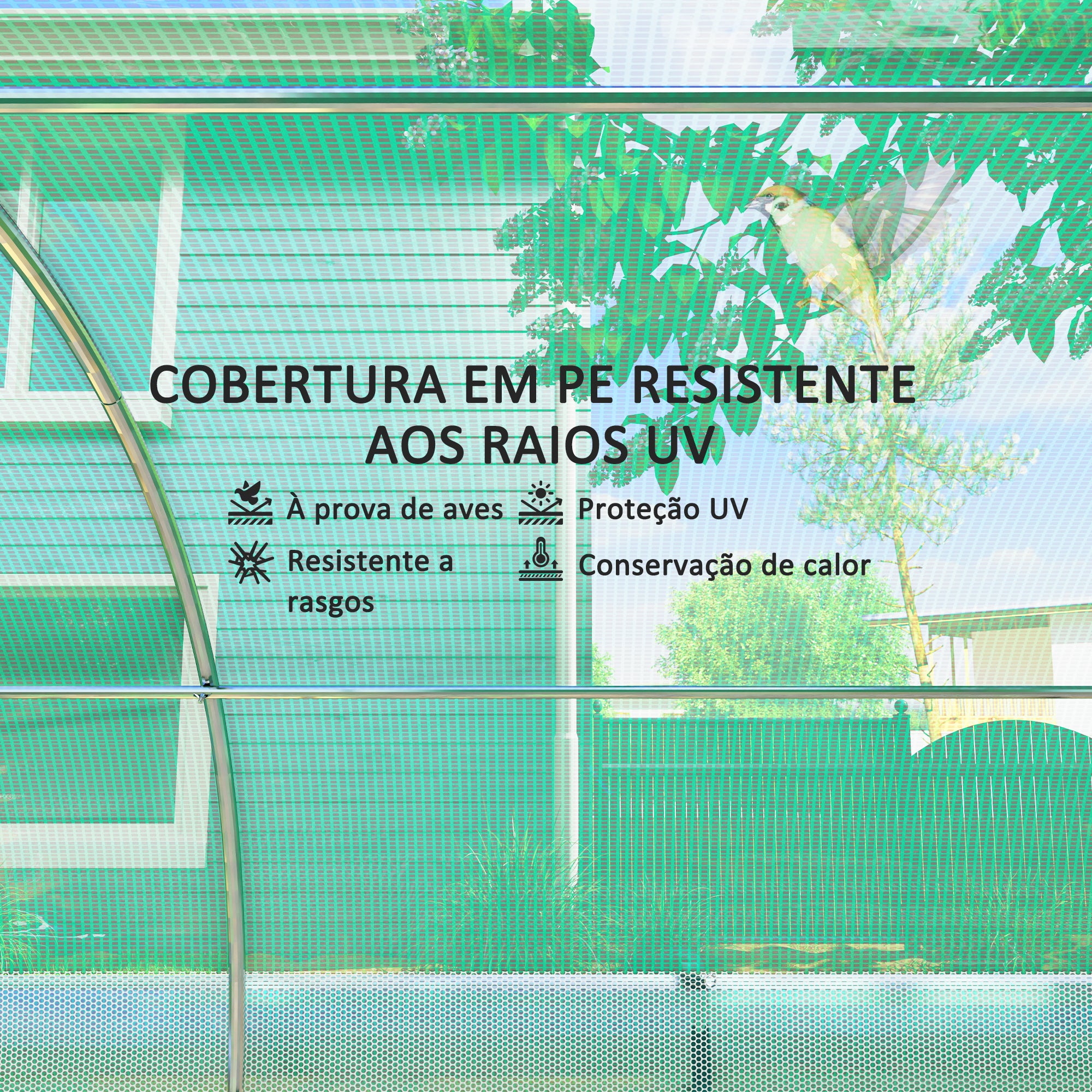 Estufa Tipo Túnel Verde 447x200x198 cm