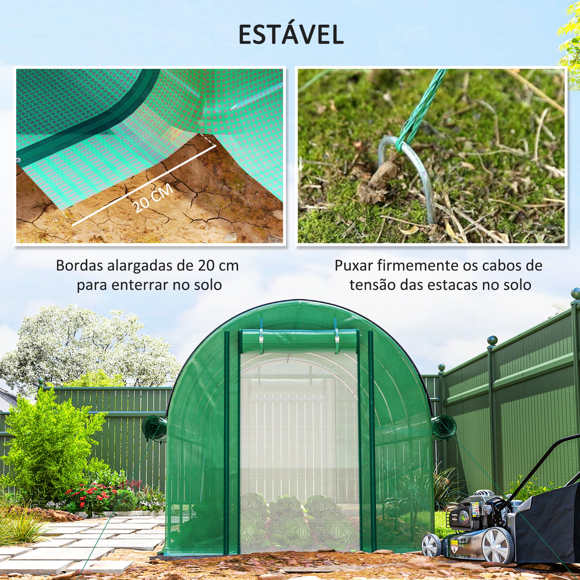 Estufa Tipo Túnel Verde 447x200x198 cm