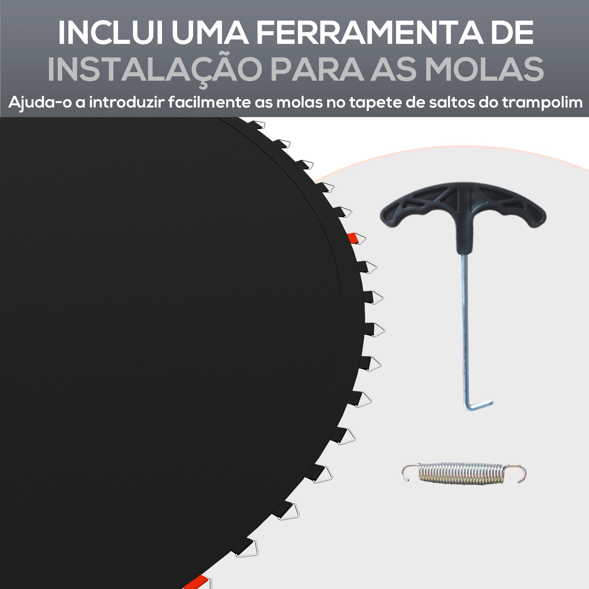 Tapete de Substituição para Trampolim Redondo Ø262 cm Preto