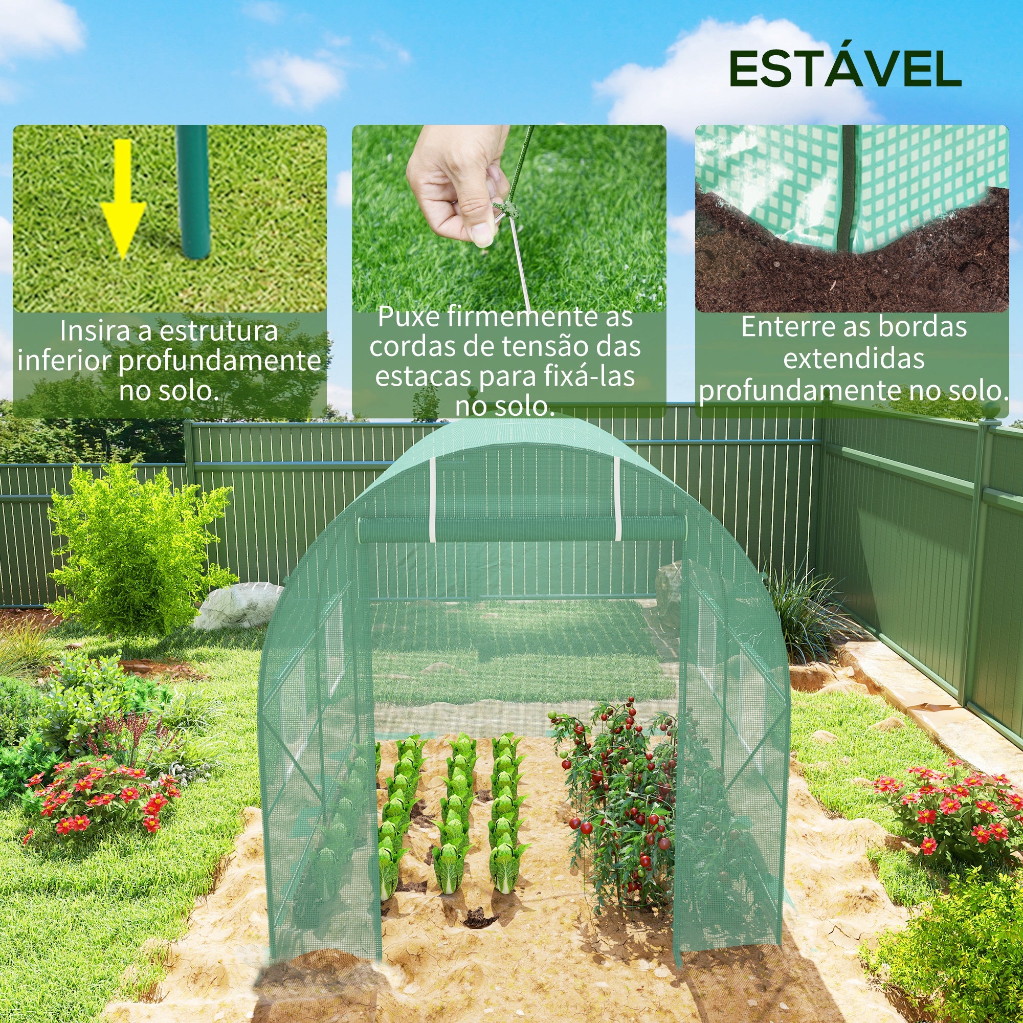 Estufa de Jardim 245x200x198cm Verde