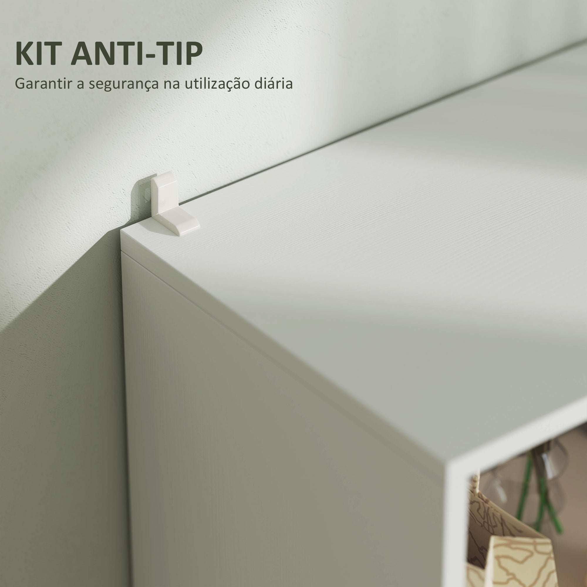 Estante de 6 Níveis com 2 Gavetas e 4 Prateleiras - 60x30x179 cm - Branco
