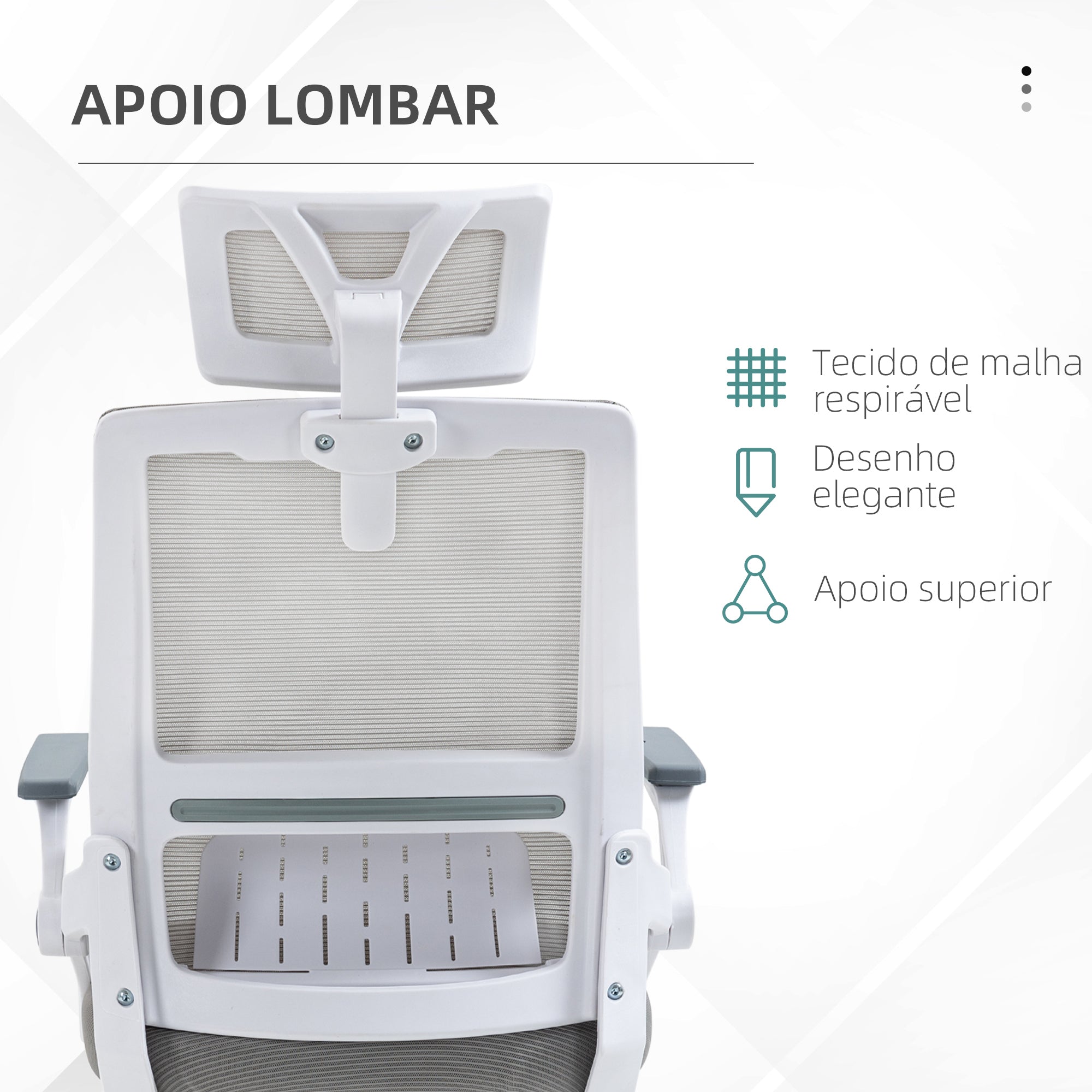 Cadeira de Escritório – 58x61x102-119 cm – Cinzenta – Malha e MDF