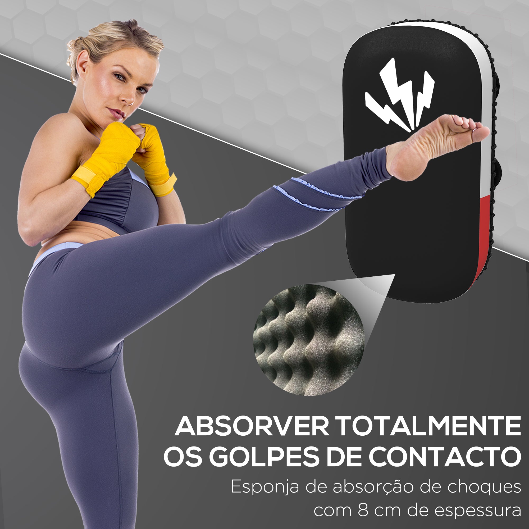 Escudo de Golpe para Treino de Boxe Thai Pads 38x20x18 cm - Preto