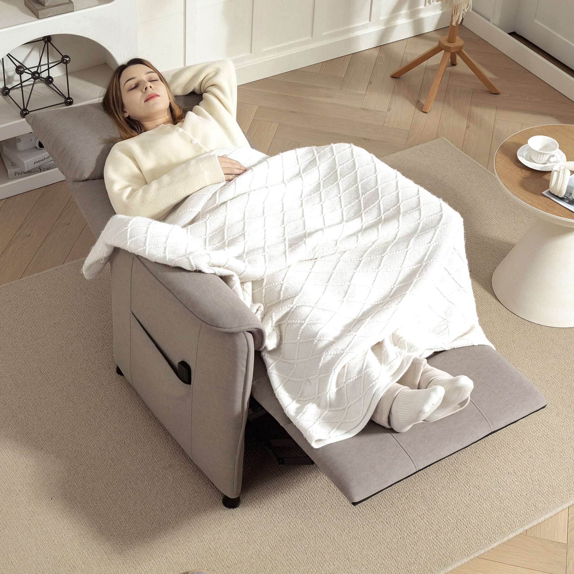 Poltrona Relax Reclinável Elétrica Marrom 80x83x104 cm