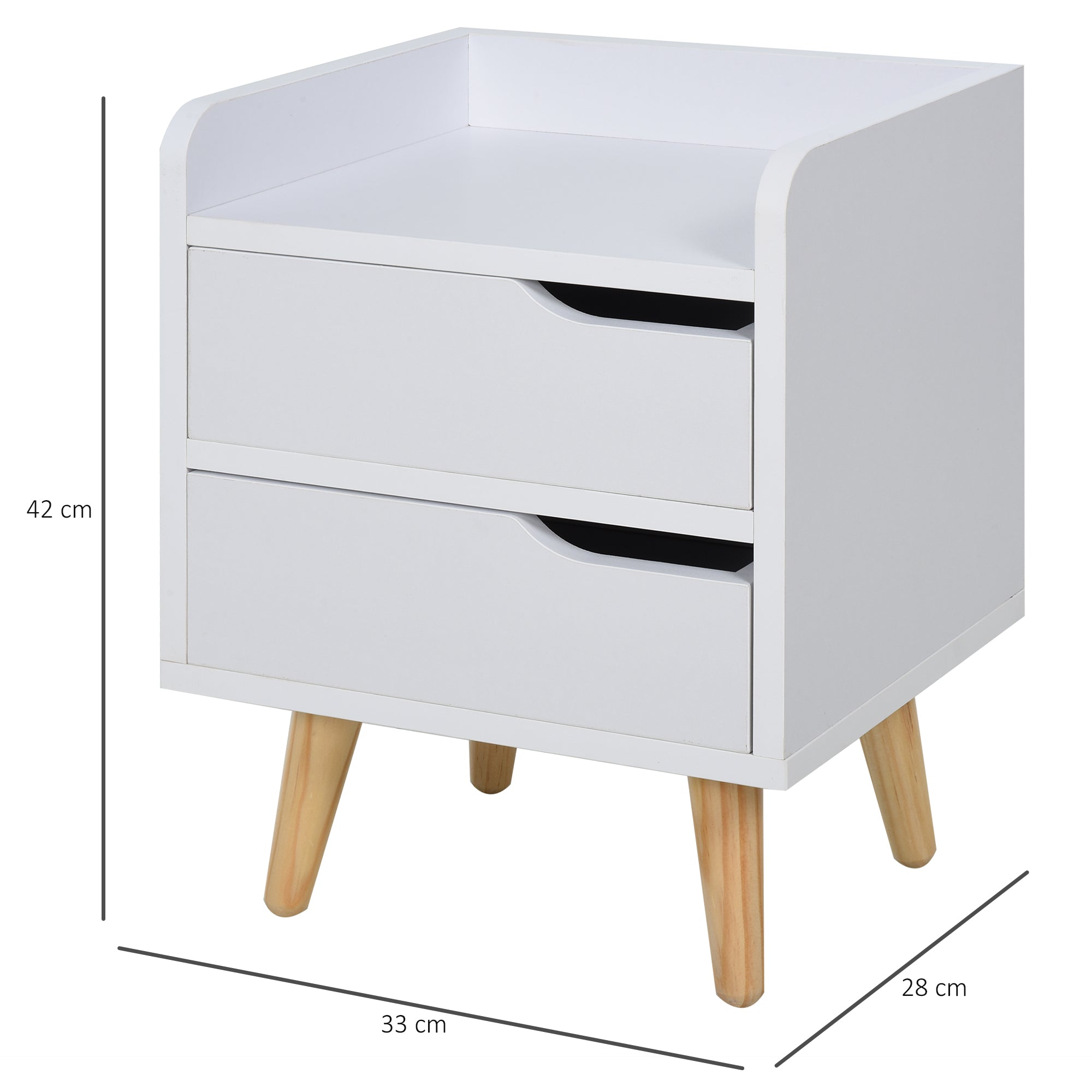Mesa Lateral de Cabeceira Multiuso 33x28x42cm Branco