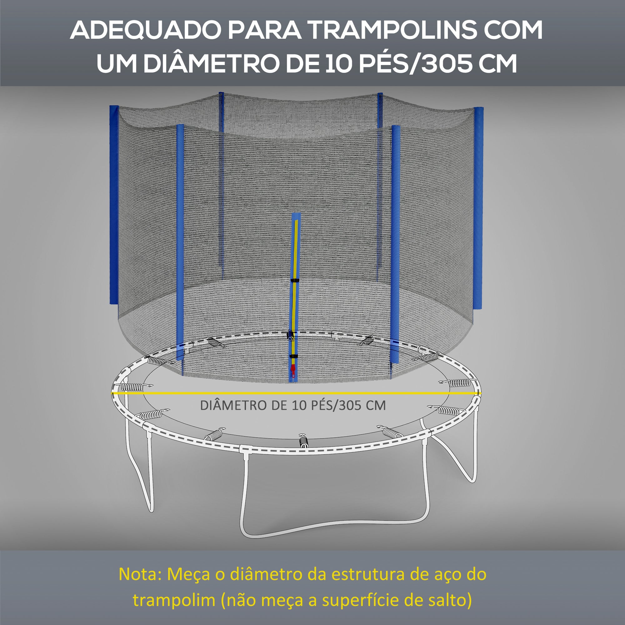 Rede de Segurança para Trampolim Ø305x180 cm - Azul