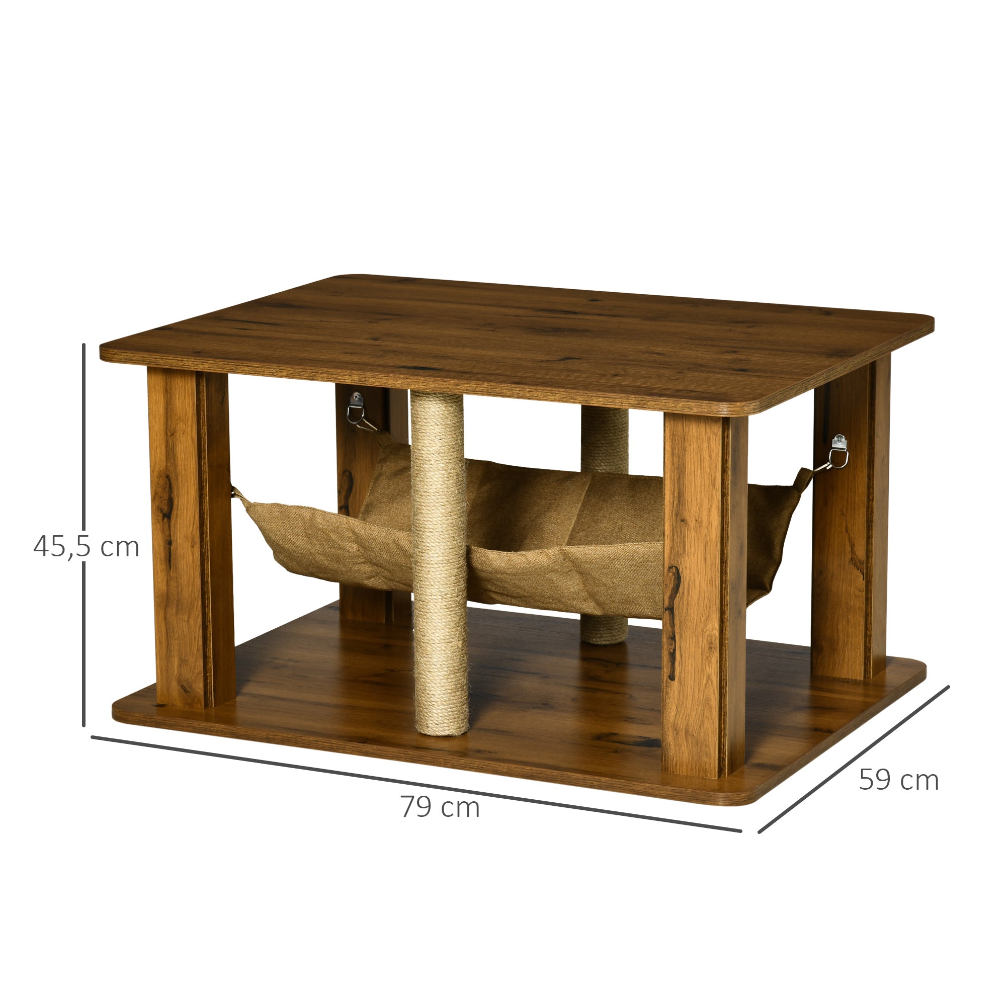 Mesa Auxiliar Multifuncional 79x59x45.5 cm - Castanho Rústico