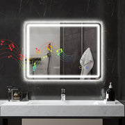 Espelho de Casa de Banho LED 80x60 cm Prateado