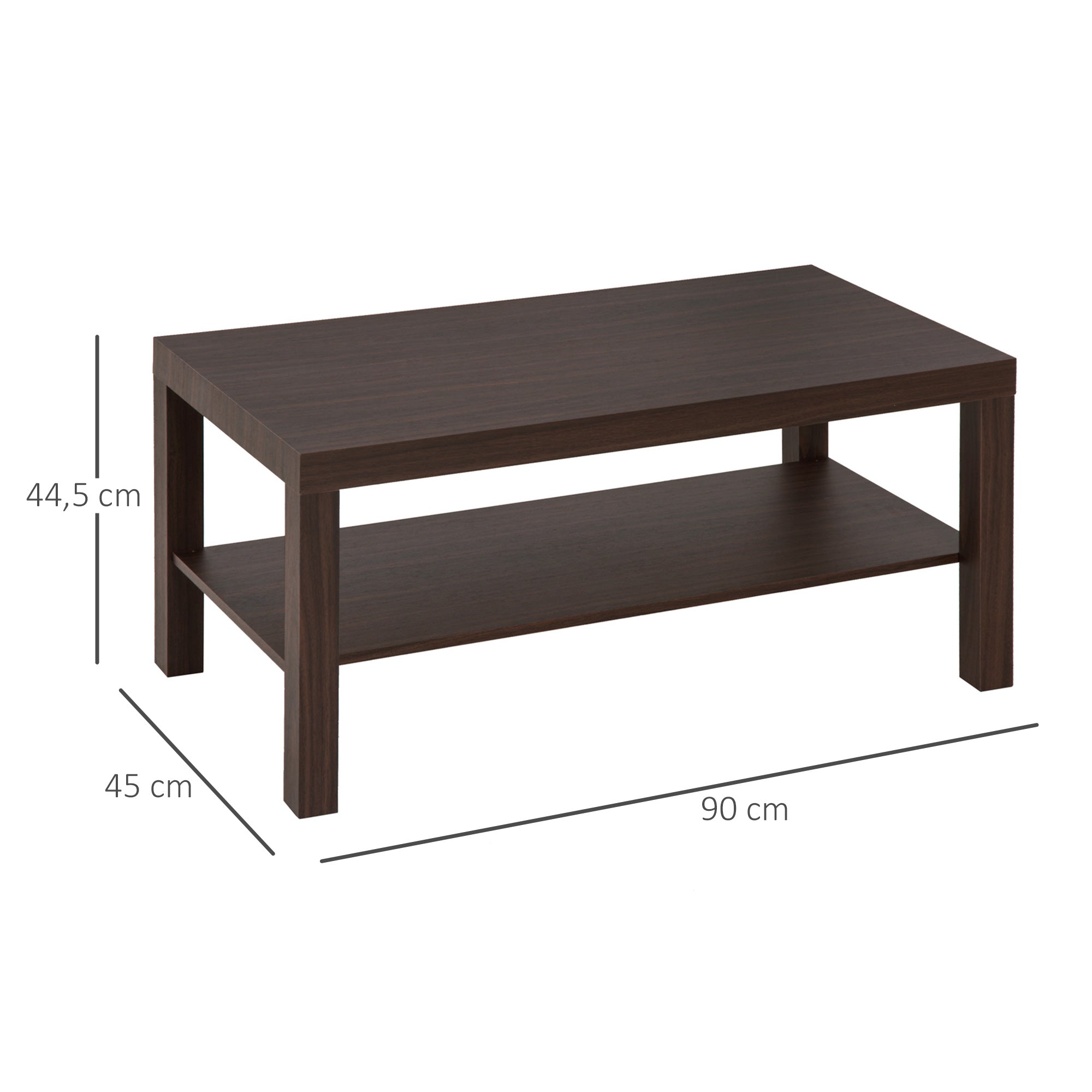 Mesa de Centro 90x45x44,5 cm Cor Nogueira