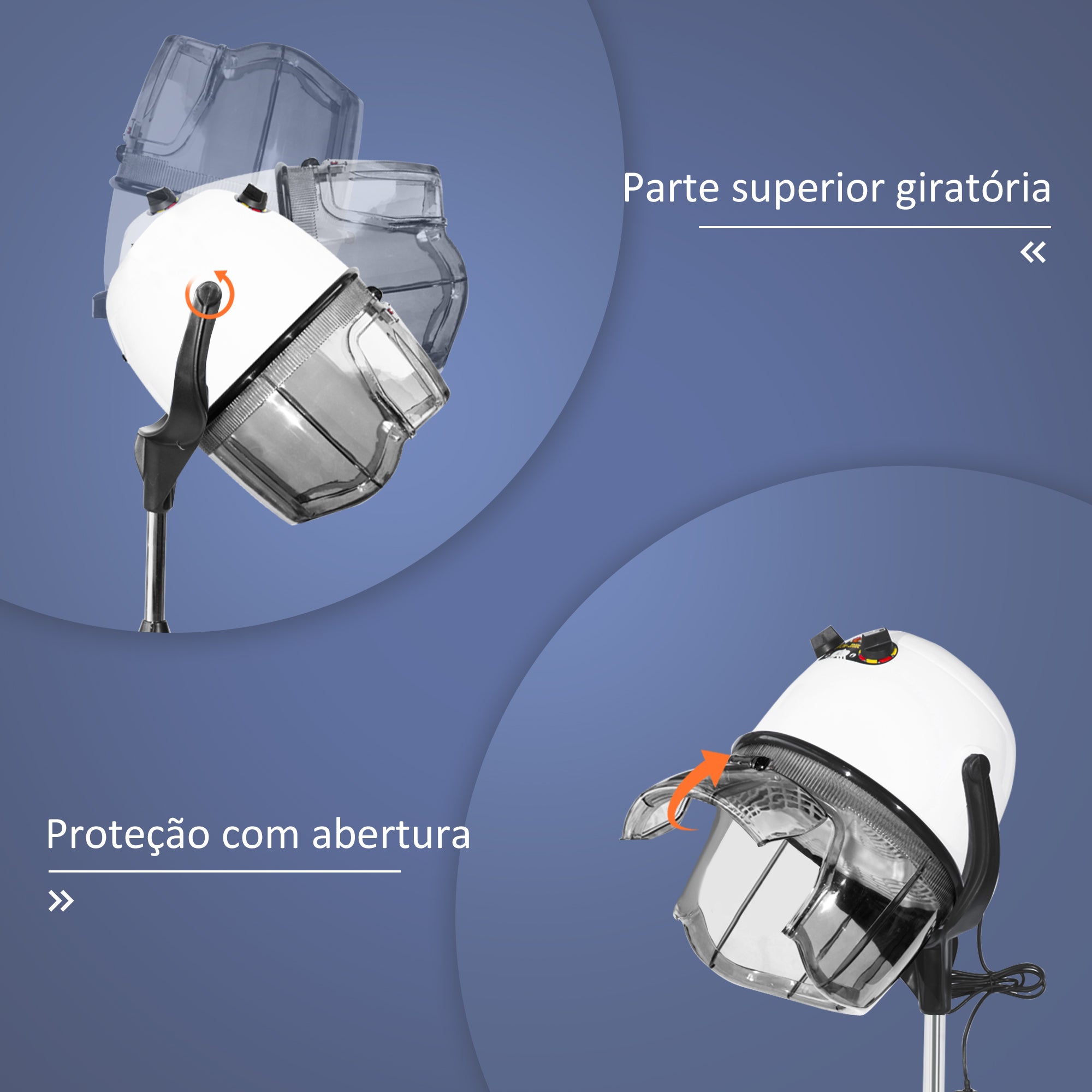 Secador de Cabelo Profissional Plateado 1180W - 65x65x(115-165) cm