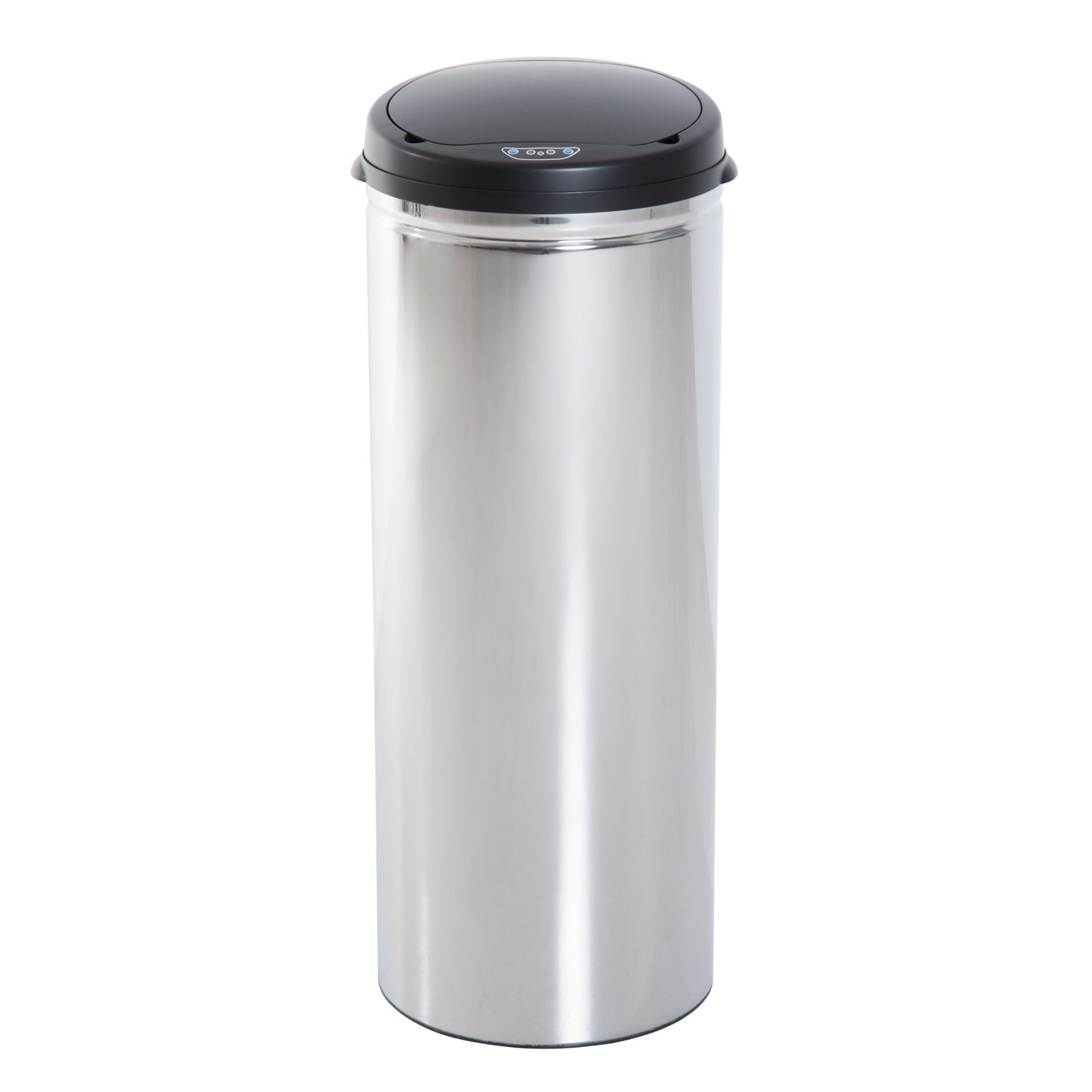 Balde de Lixo Inteligente de Aço Inoxidável 50L Ø30,5x81,5cm Prata e Preto