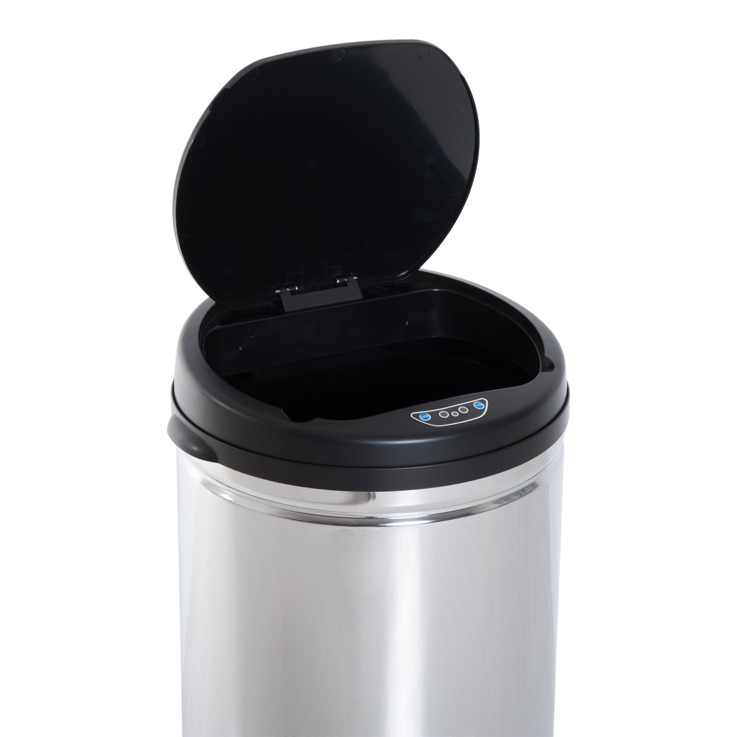 Balde de Lixo Inteligente de Aço Inoxidável 50L Ø30,5x81,5cm Prata e Preto