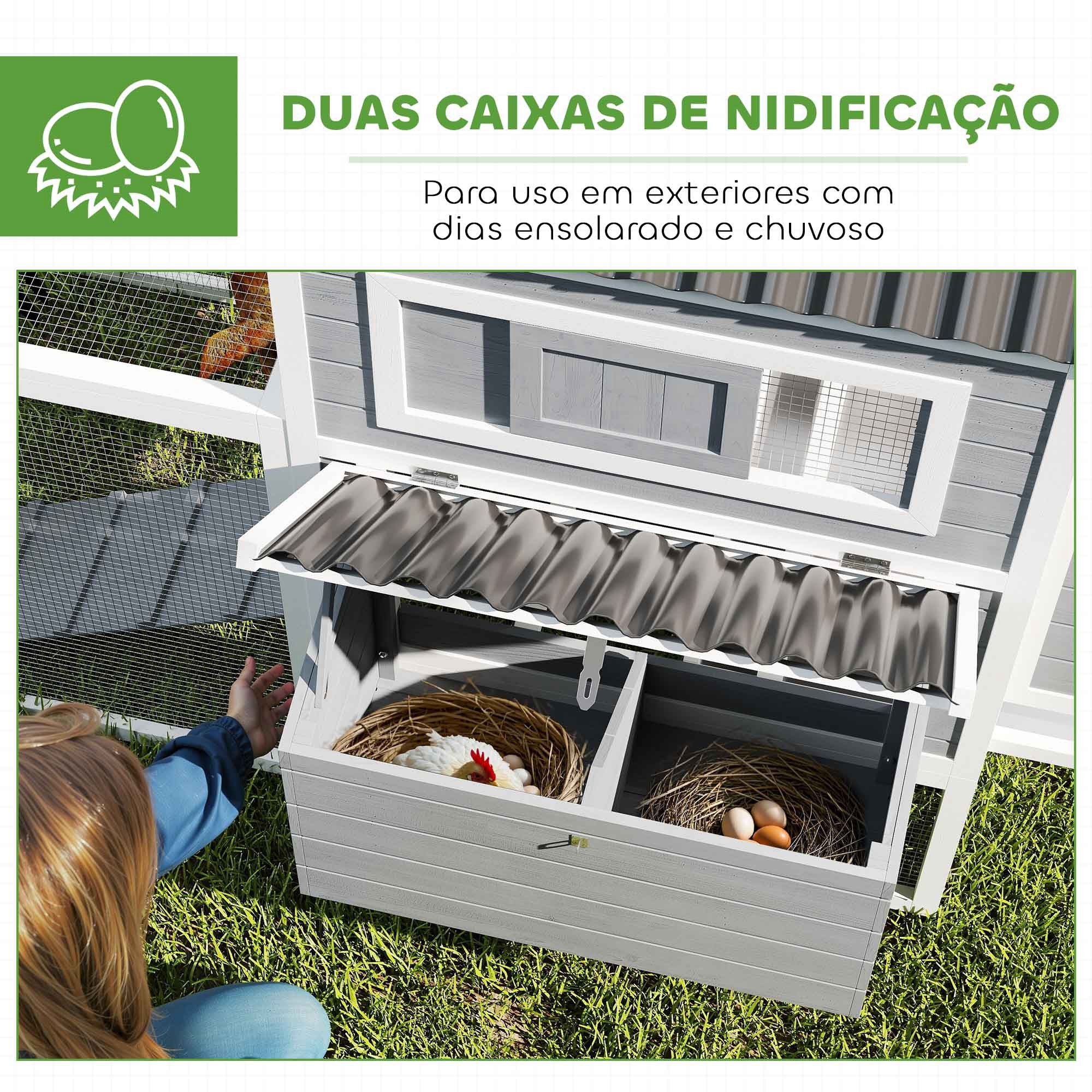 Galinheiro Espaçoso Cinza 315,5x150,5x140,5 cm