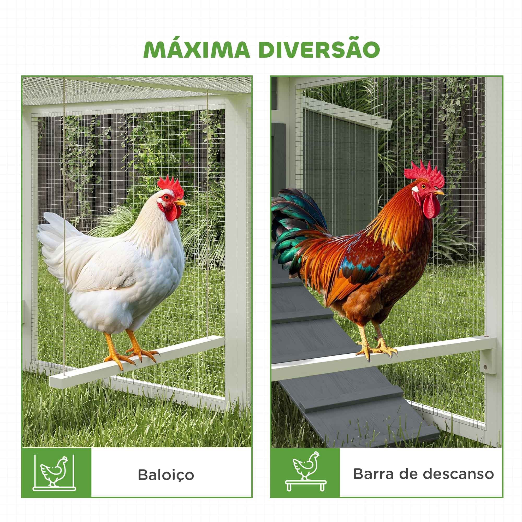 Galinheiro Espaçoso Cinza 315,5x150,5x140,5 cm