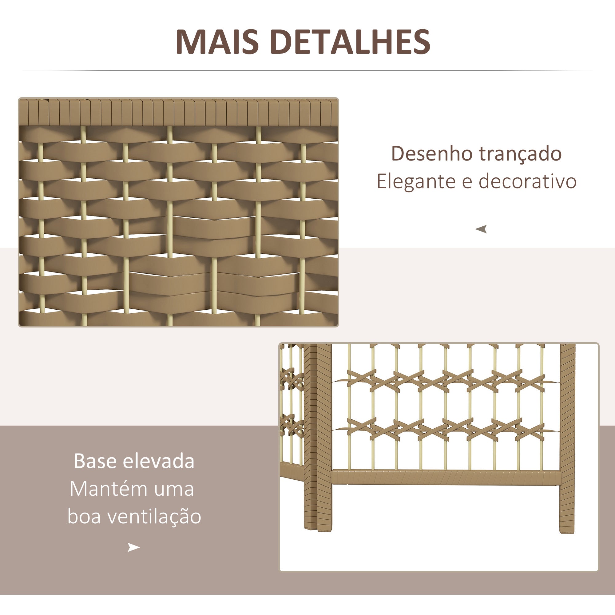 Biombo de 6 Painéis – 240x170 cm – Cor de Madeira Natural – Bambu e Madeira
