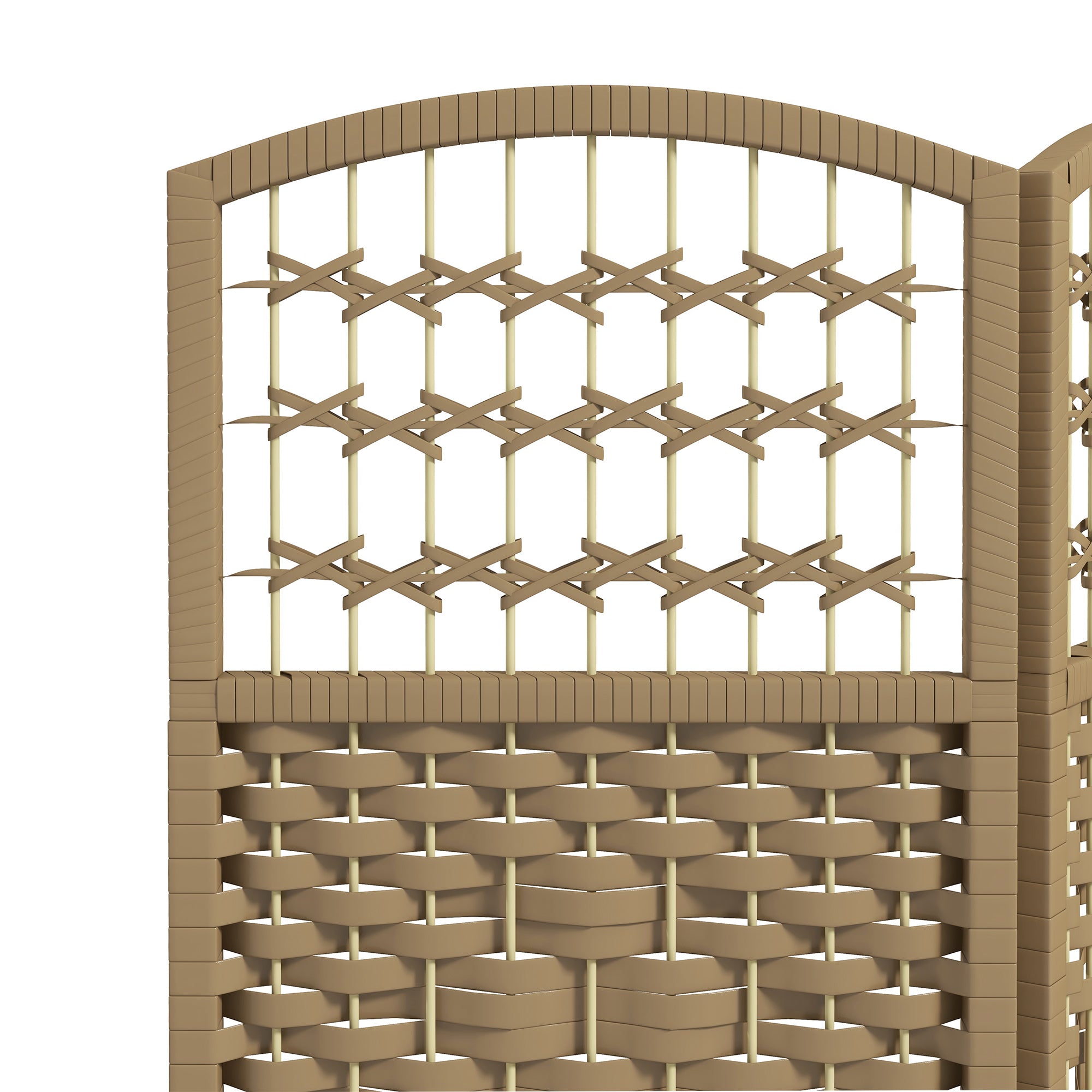 Biombo de 6 Painéis – 240x170 cm – Cor de Madeira Natural – Bambu e Madeira