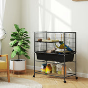 Gaiola para Animais de 3 Níveis 88x48x102 cm - Cinza Escuro
