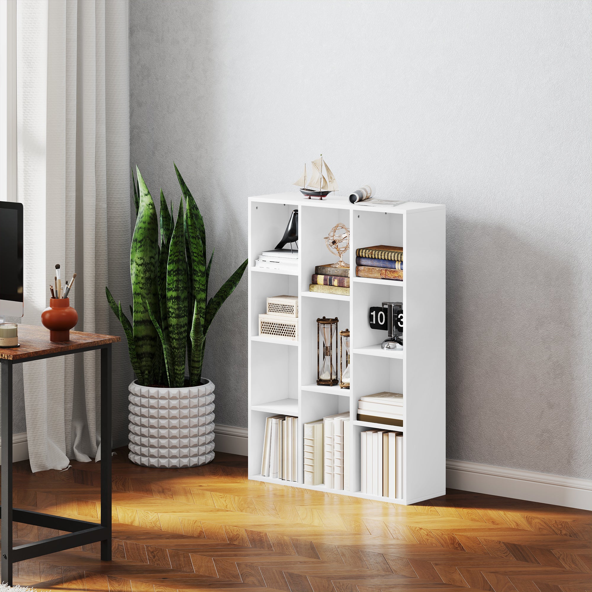 Estante de 3 Níveis para Livros 74,3x24x106 cm - Branco