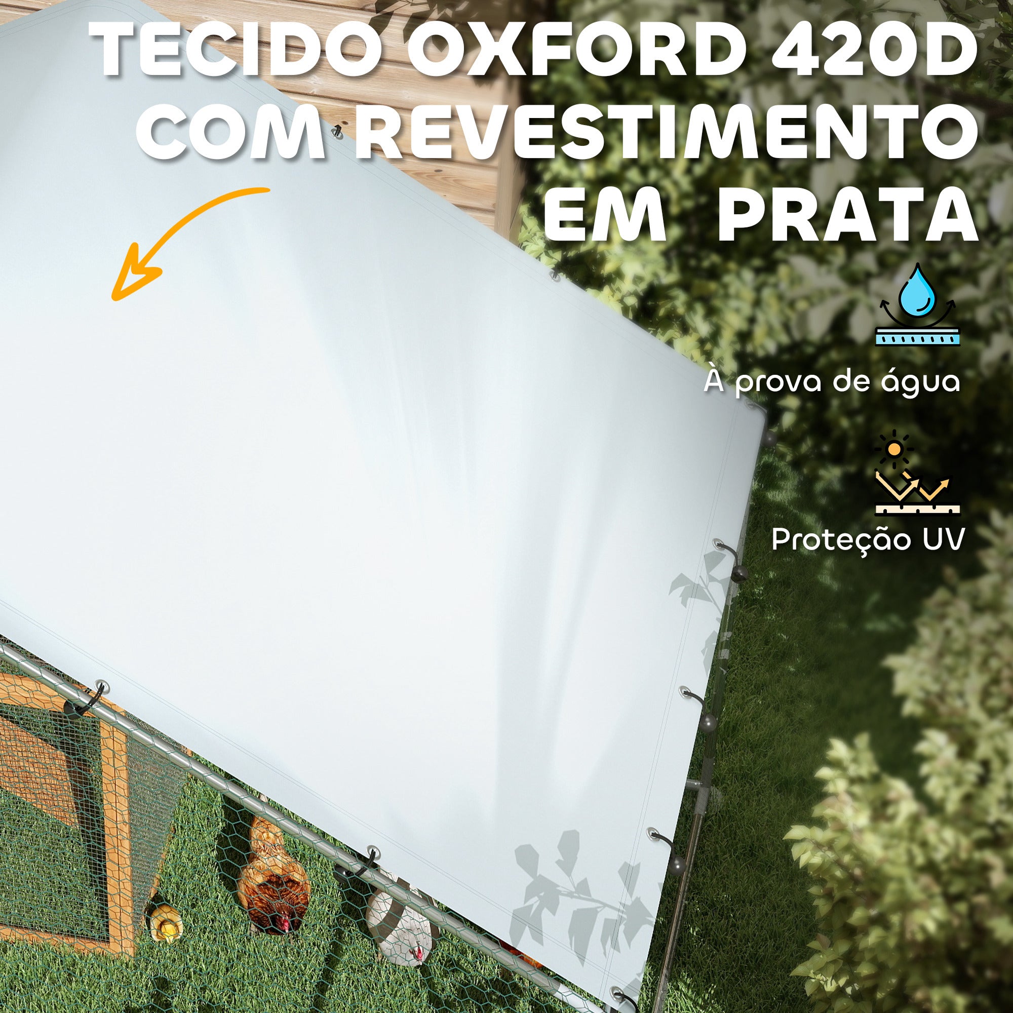 Galinheiro Exterior 300x340x190 cm - Prata