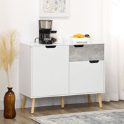 Aparador Moderno 98x39x81.5 cm Cinza e Branco