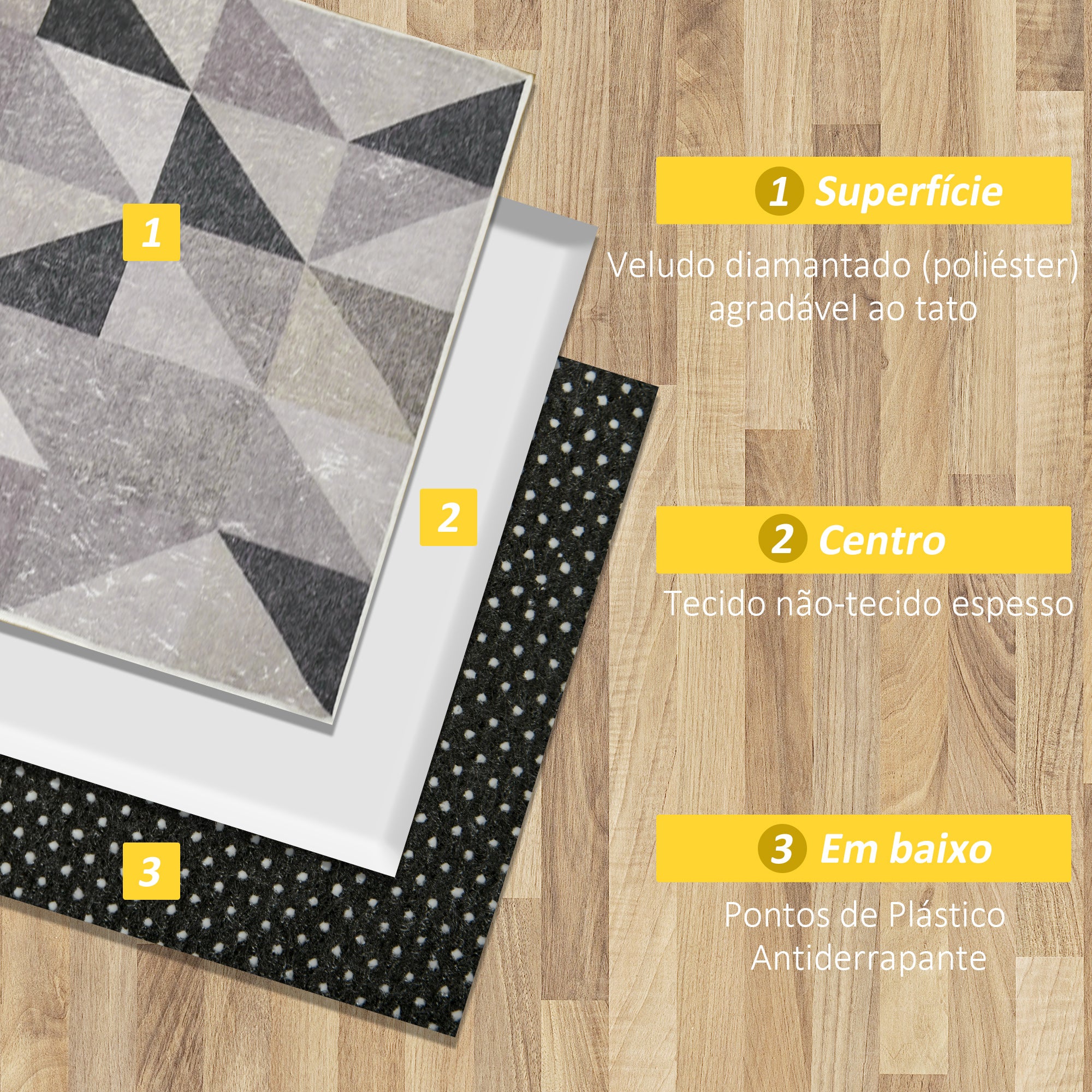 Tapete Geométrico – 230x160cm – Multicor – Poliester