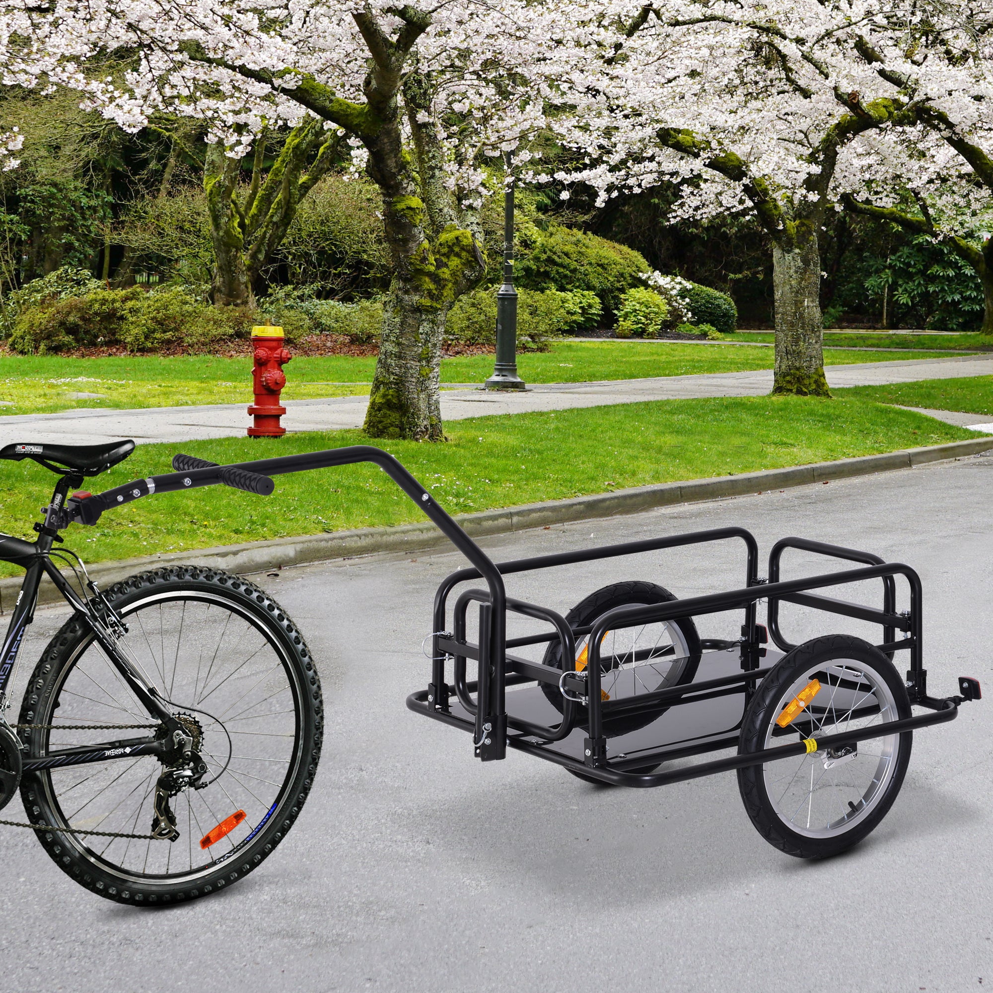 Reboque de Carga para Bicicleta 155x71,5x77 cm - Preto
