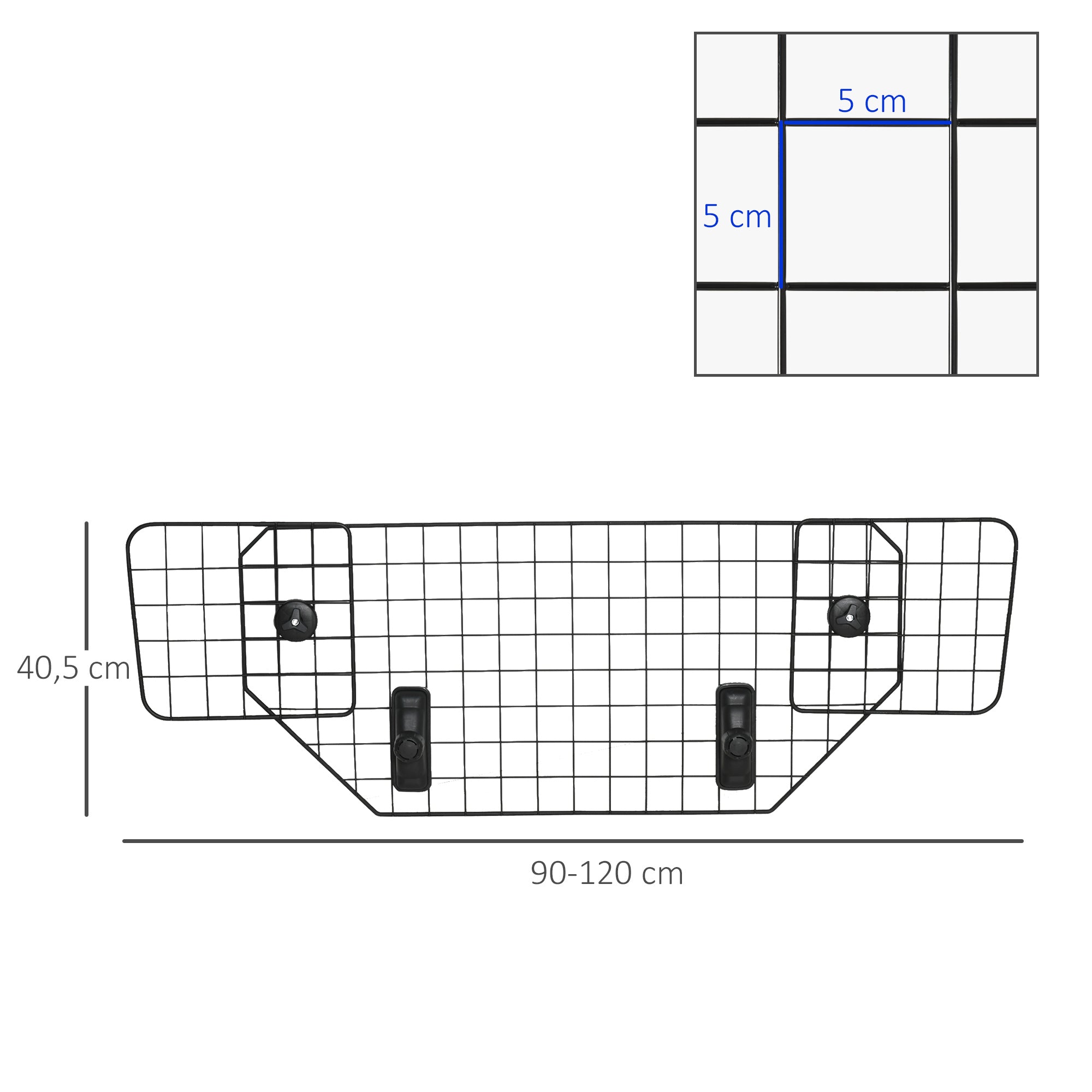 Grade de Segurança para Cães Ajustável 90-120cm – Preto – Aço