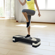 Step Aeróbico Plataforma Step Preto e Cinza 80x31x10-20cm