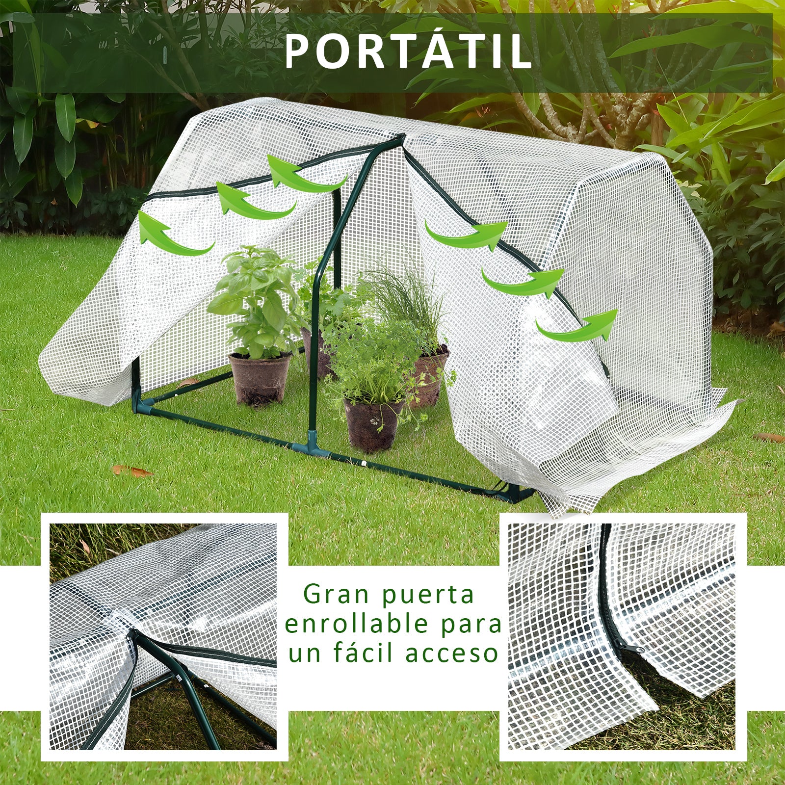 Estufa de Jardim Horizontal – 99x71x60cm – Preto – Aço e PE