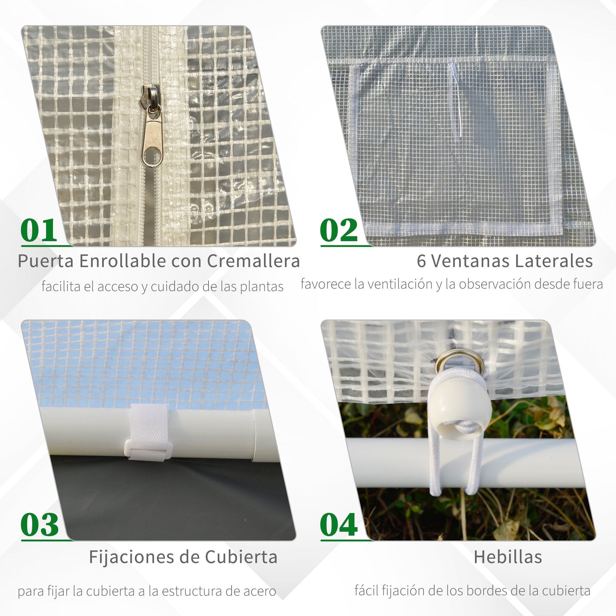 Estufa de Jardim 600x300x280 cm - Cor Branco