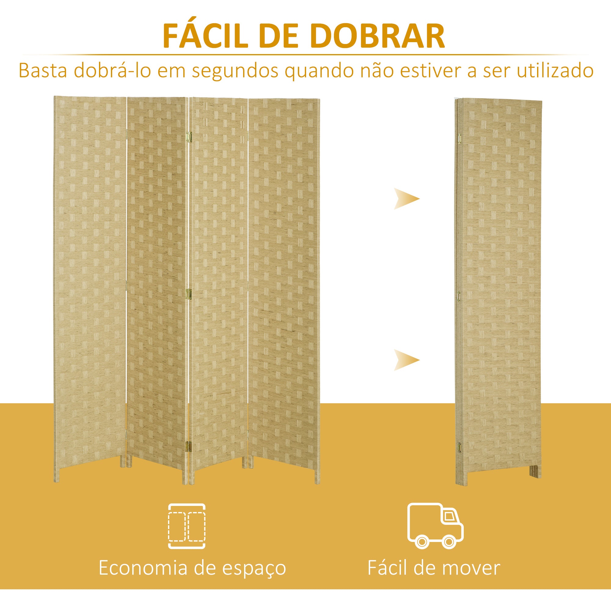 Biombo Separador de Ambientes 159,5x169,5cm Marrom